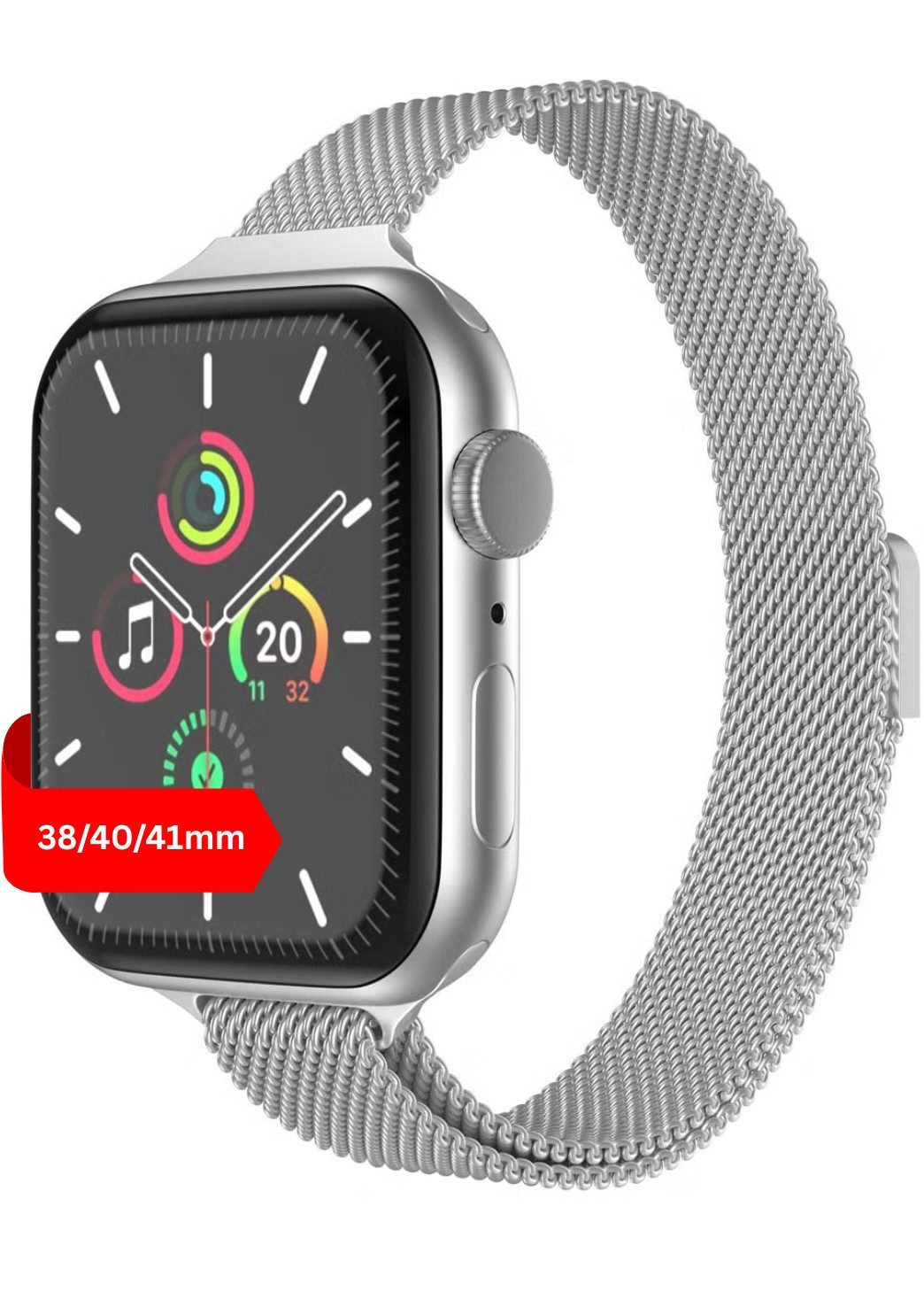 S&T Design Smartwatch-Armband Armband für Apple Watch Edelstahl Magnetisch Mesh Milanaise Dünn, Kompatibel mit Apple Watch 38 / 40 / 41/ 42 / 44 / 45 / 46 / 49 Dünn
