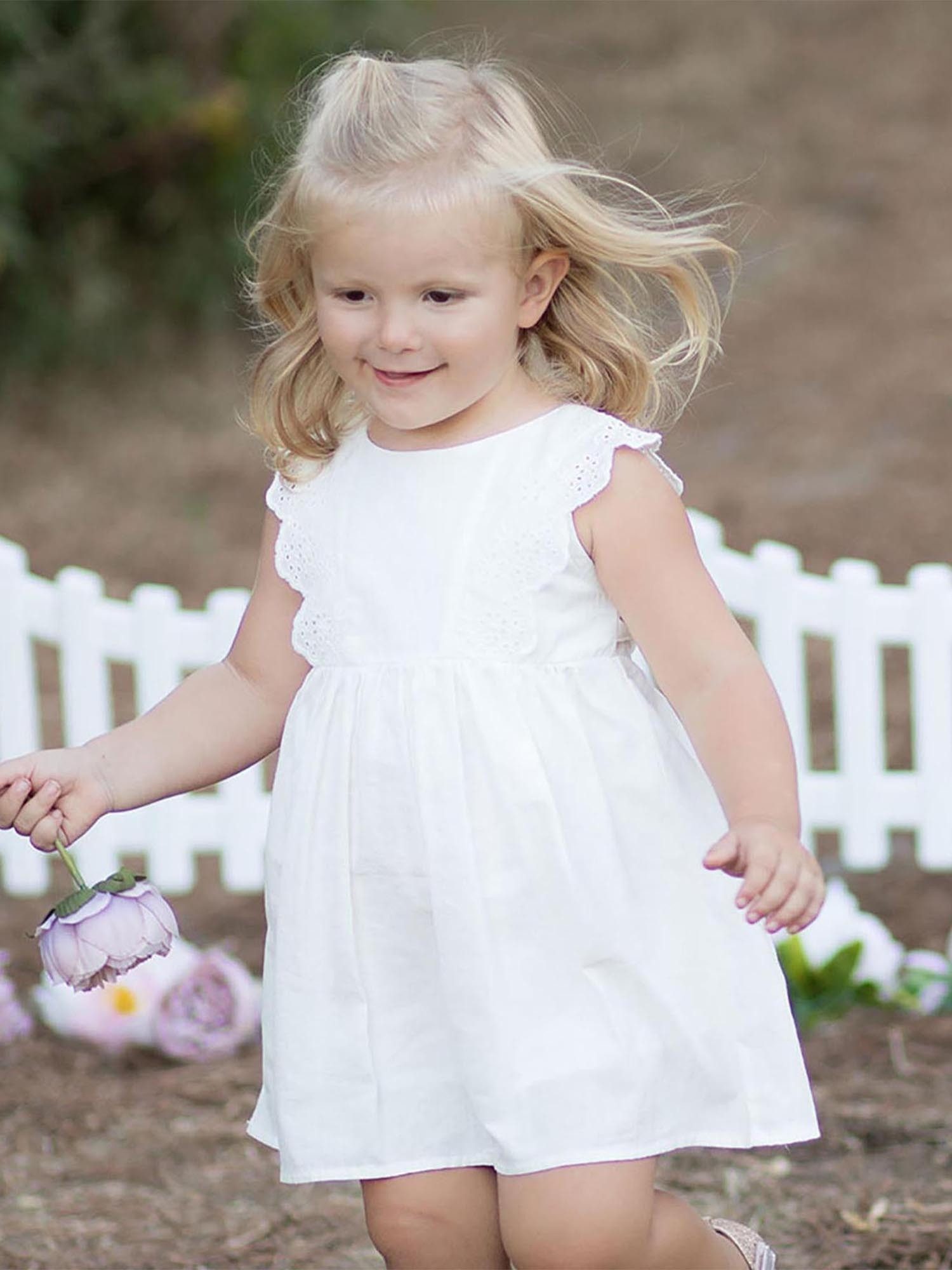 OrganicEra Sommerkleid Ärmelloses Baby Kleid Voile mit Wellenkante, Bio (Einzelstück, 1-tlg) GOTS-zertifiziert