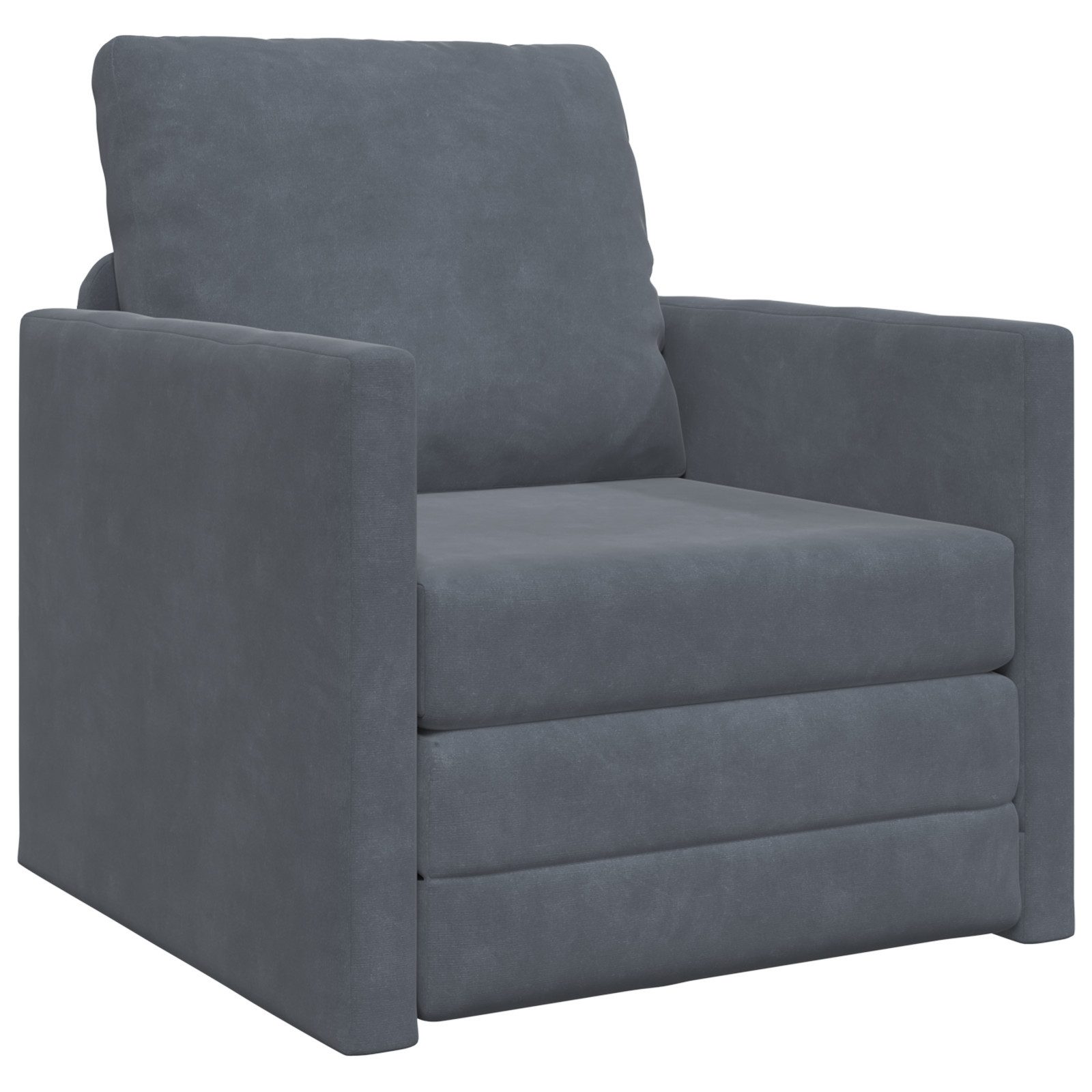 vidaXL Sofa Bodensessel mit Schlaffunktion Samt 74x77x81 cm Dunkelgrau, 1 T günstig online kaufen