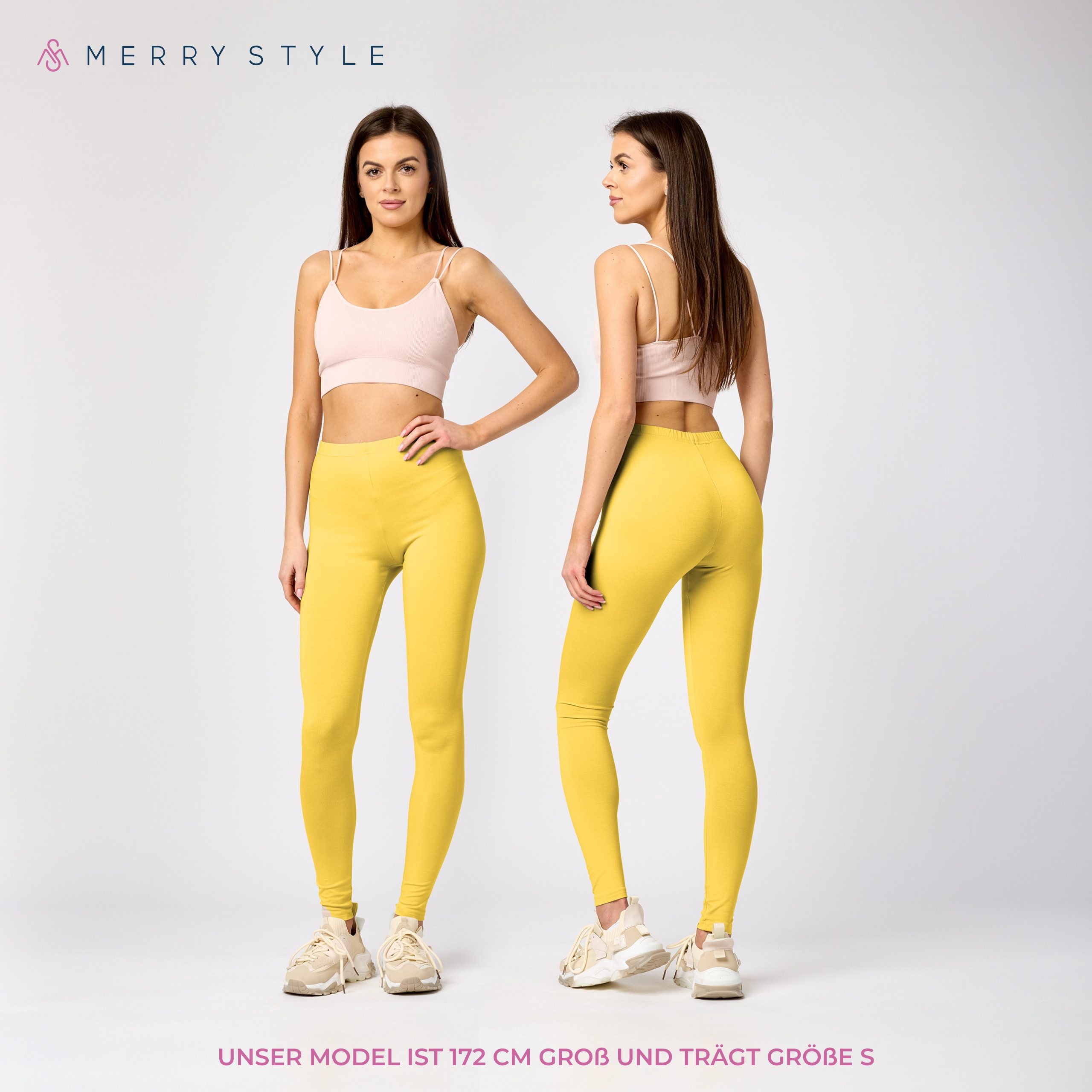 Merry Style Leggings Damen Hosen aus Viskose MS10-143 (1-tlg) elastischer Bund