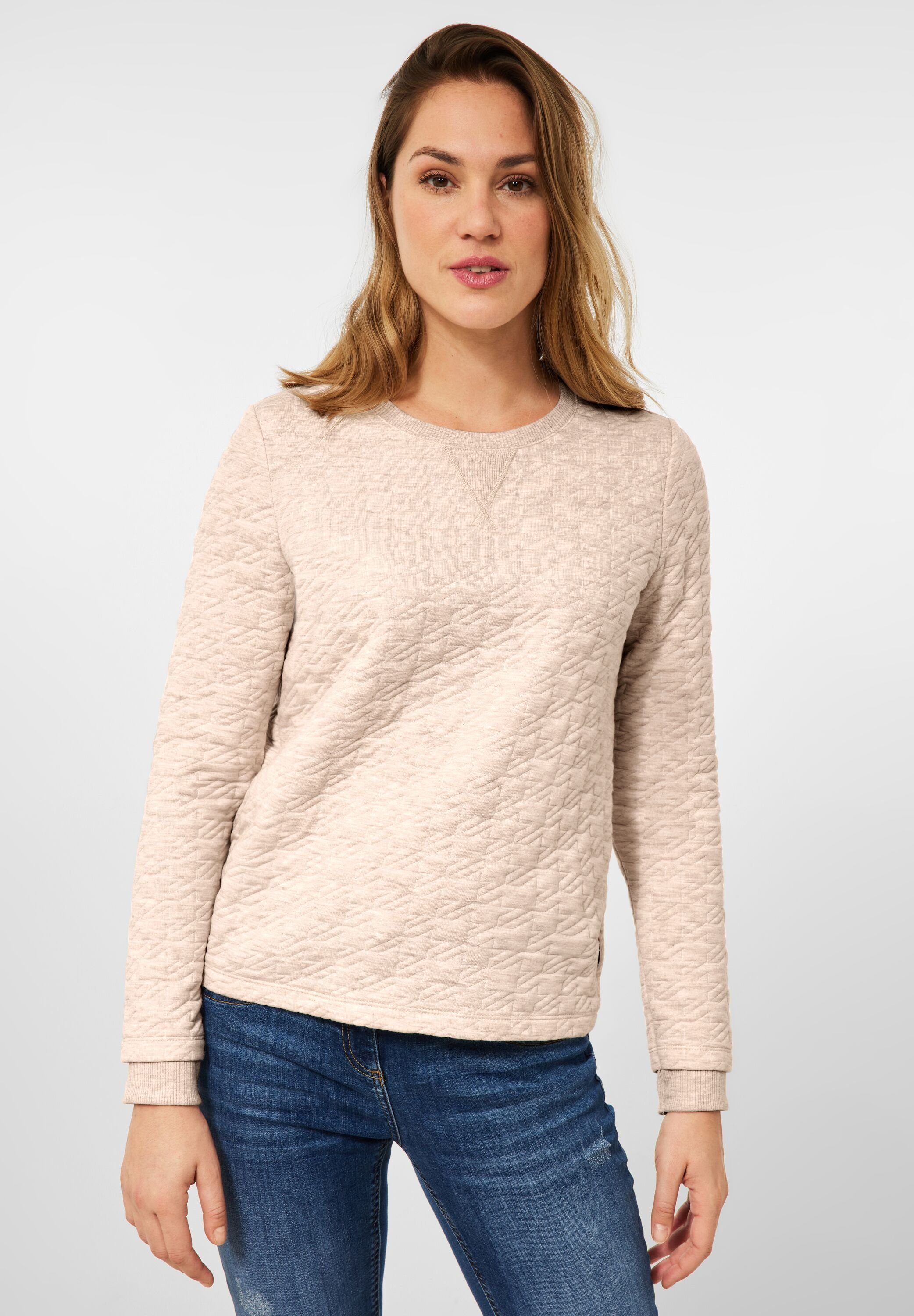 Langarmshirt Cecil in Damen Unifarbe, Rundhalsshirt