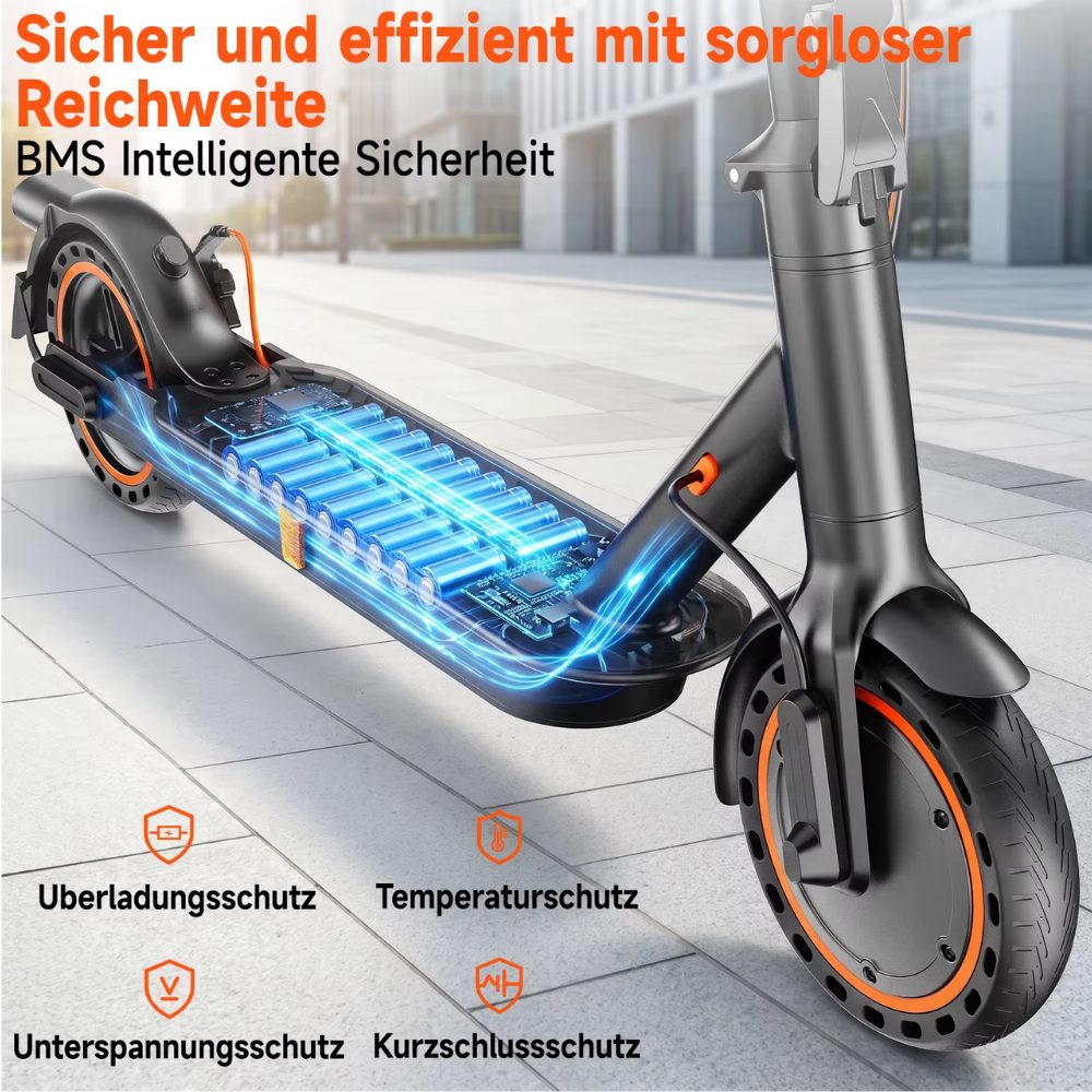 Athlix E-Scooter T3 ABE faltbarer E-Scooter mit Straßenzulassung 3 Modi 8,5 Zoll Räder, 20 km/h, Stoßdämpfendes Fahrwerk, Schneller Faltmechanismus – Bild 3 von 5