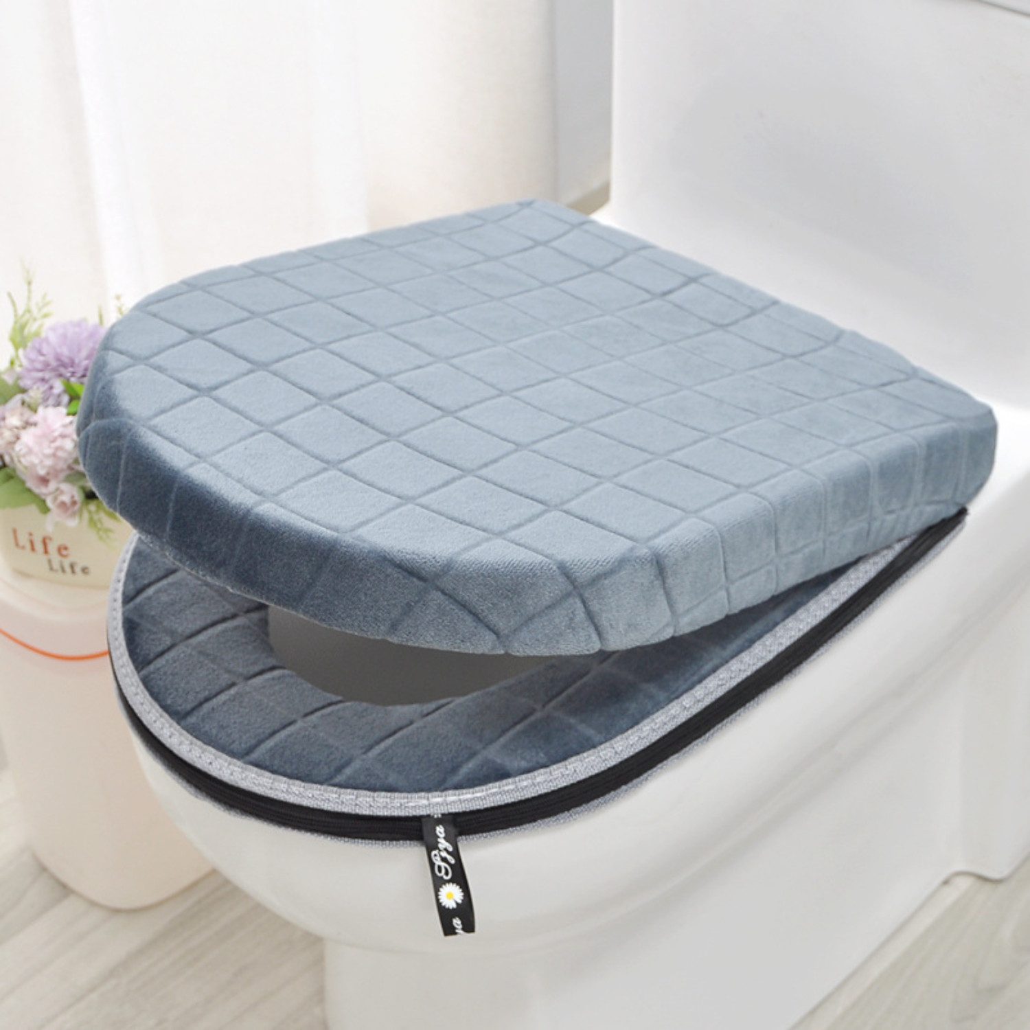 BYSURE Toilettensitzerhöhung, Verdickter Toilettensitz mit Bezug günstig online kaufen