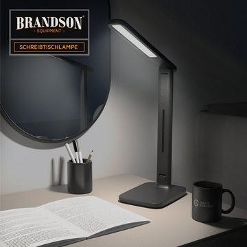 Brandson Schreibtischlampe, LED, Lederoptik, dimmbar, 3 Helligkeitsstufen, 3 Farbtemperaturen