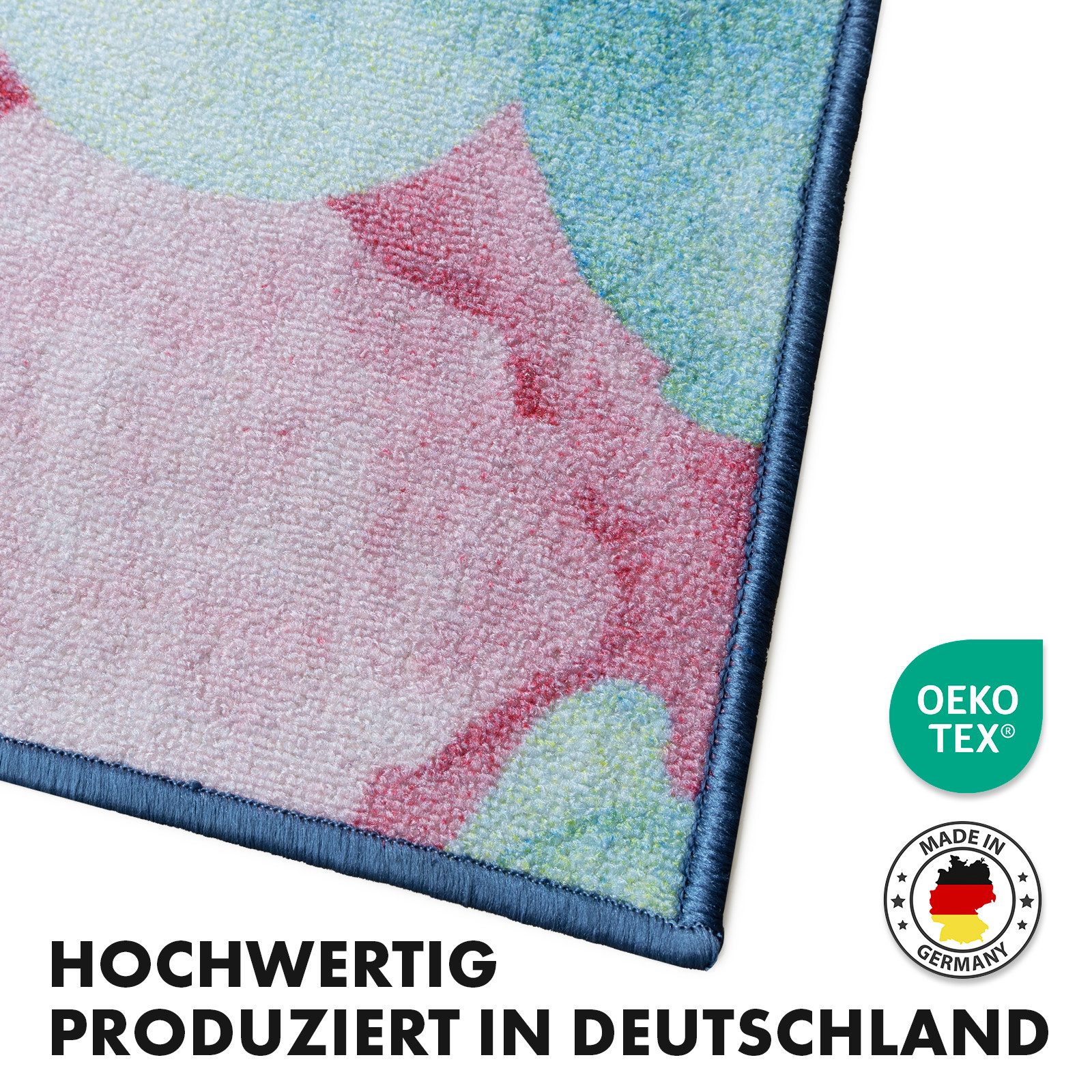 Kubus Kinderteppich Ball&Space, Teppich für Jungen und Mädchen, Erhältlich in zwei Designs