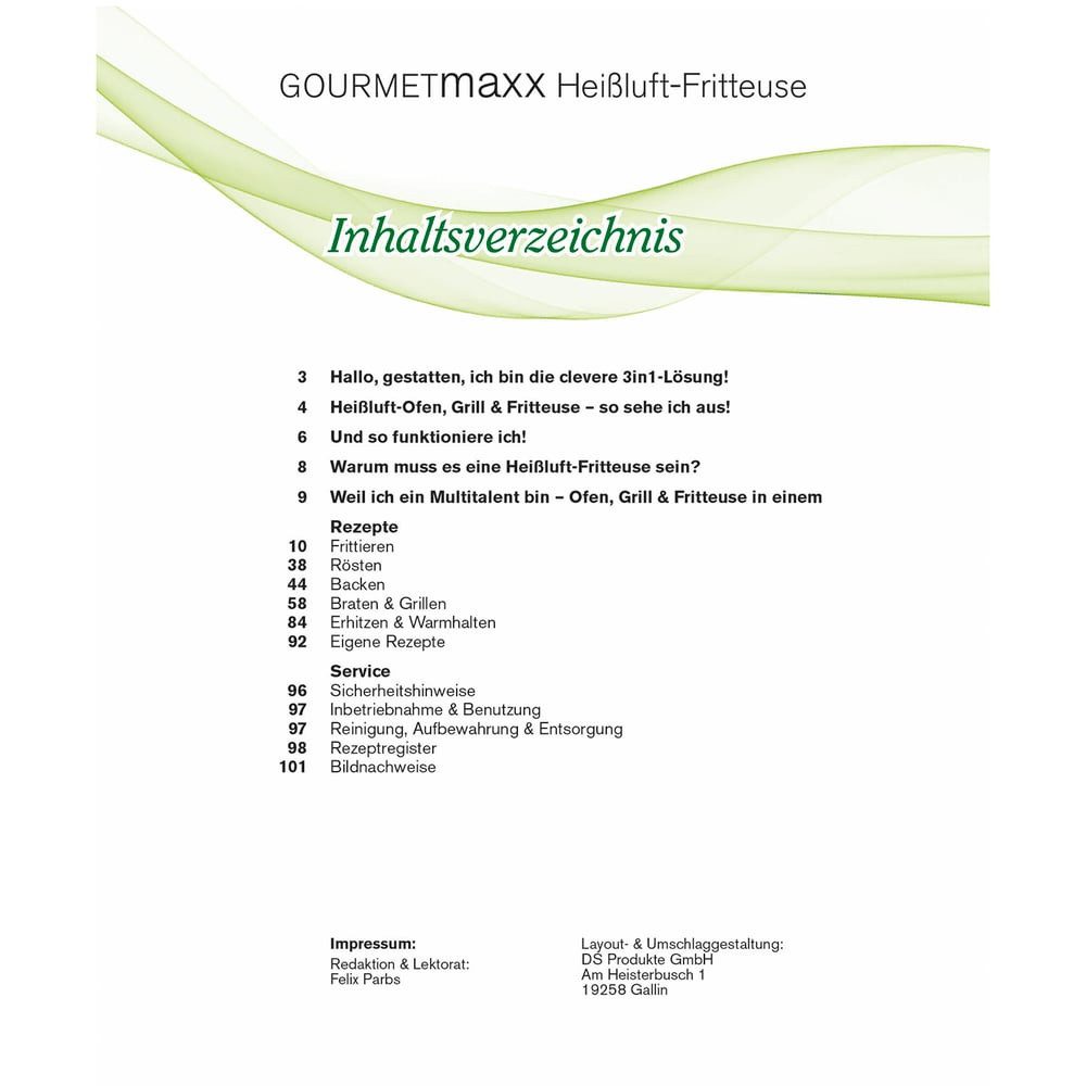 GOURMETmaxx Notizbuch 70 Rezepten für Heißluft-Fritteuse