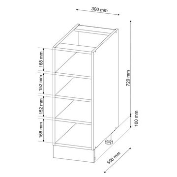 Vicco Unterschrank Regalunterschrank 30 cm FAME-LINE Weiß