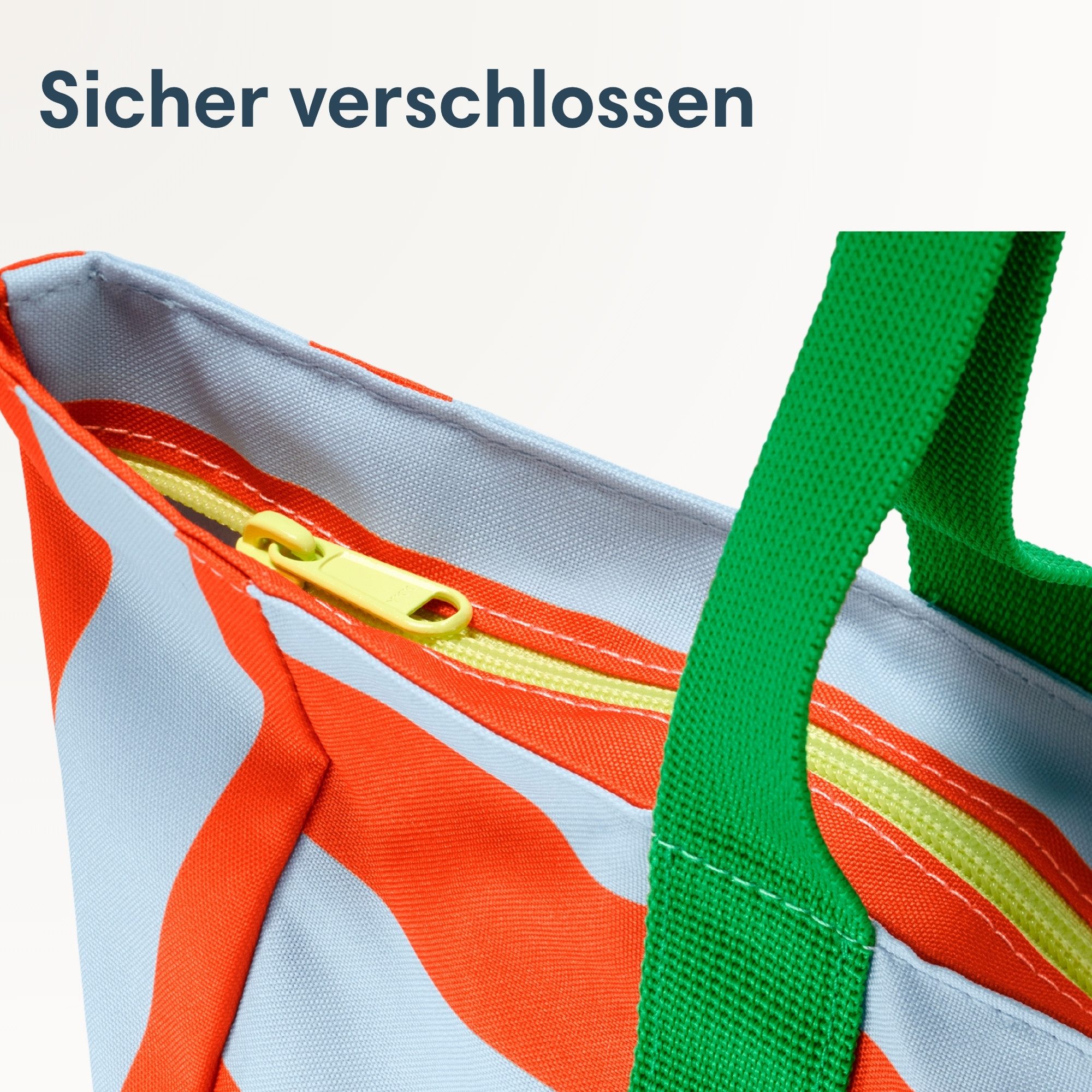 LARKSON Strandtasche Linn Strandtasche mit Reißverschluss (1-tlg), Große Beach Bag für Strand und Urlaub, Wasserabweisend