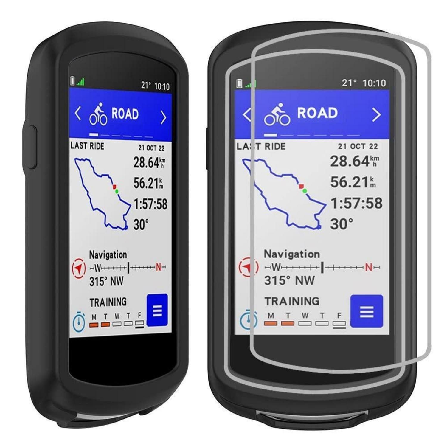 LuxusKollektion Bumper Schutzhülle Silikon für Garmin Edge 1040 Schwarz