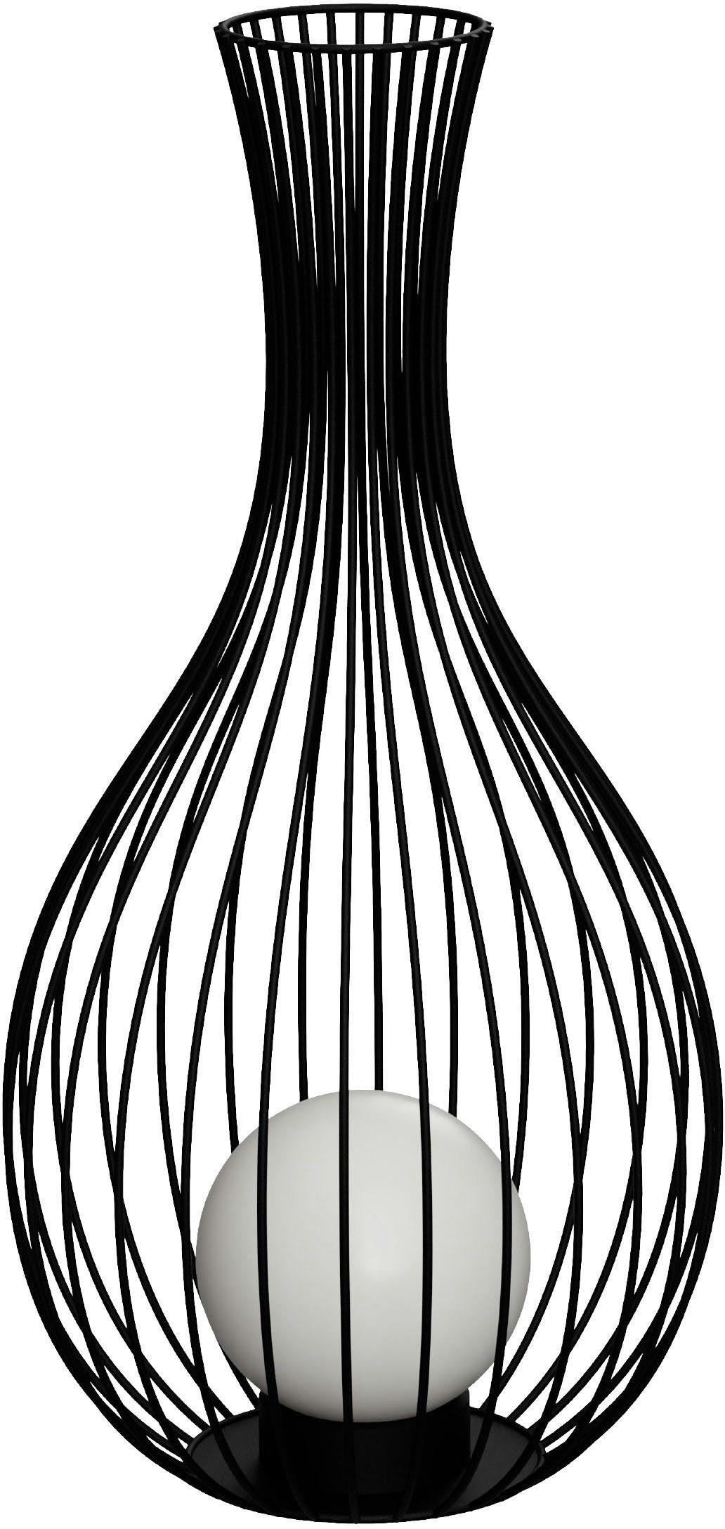 EGLO Stehlampe FOSSOMBRONE, Leuchtmittel wechselbar, ohne Leuchtmittel, Stehleuchte in schwarz aus Stahl verzinkt - exkl. E27 - 1X10W