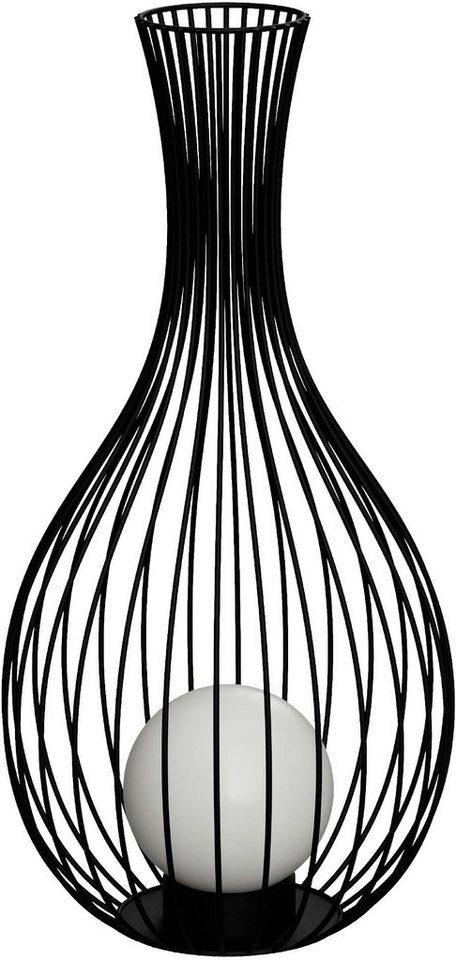 ohne Stehlampe - schwarz 1X10W FOSSOMBRONE, - EGLO Leuchtmittel exkl. Stehleuchte aus wechselbar, E27 verzinkt Leuchtmittel, in Stahl