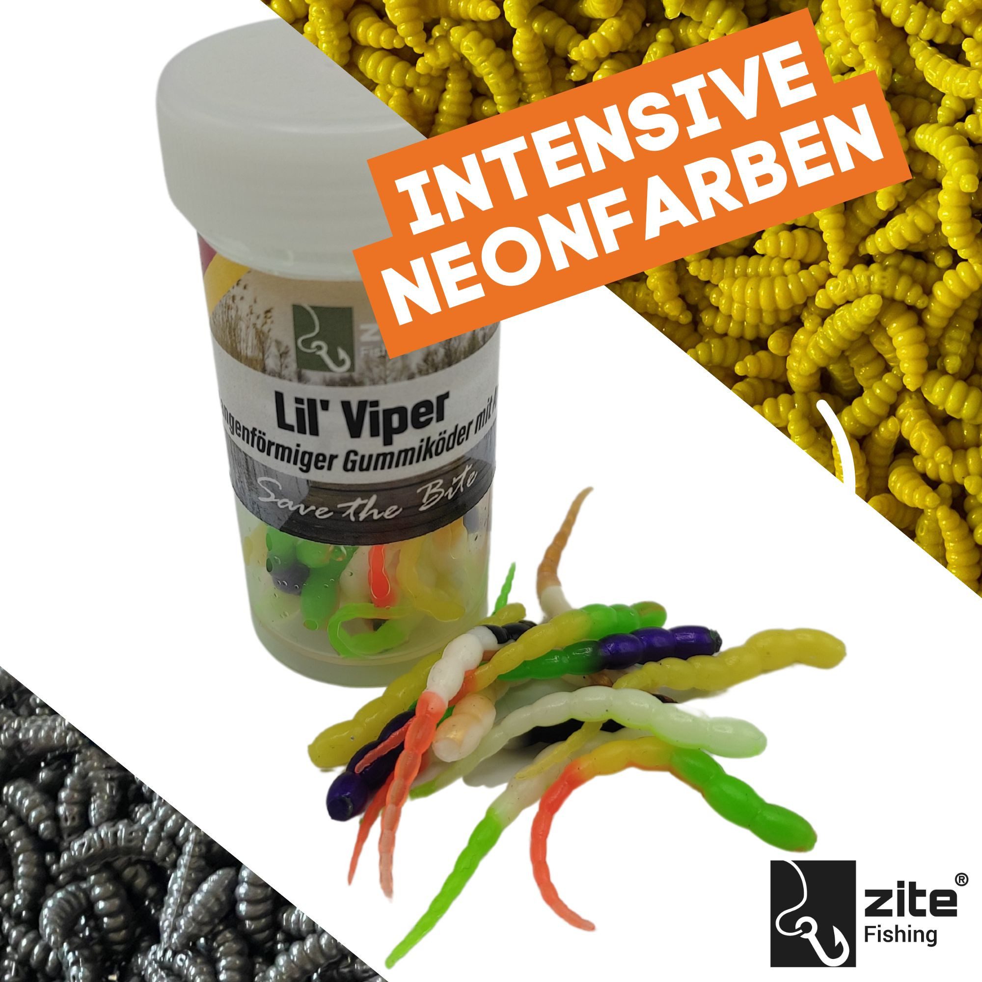 Zite Kunstköder Lil' Viper 4,5 cm 12 Stück Forellenangeln Gummiköder, (12-St)
