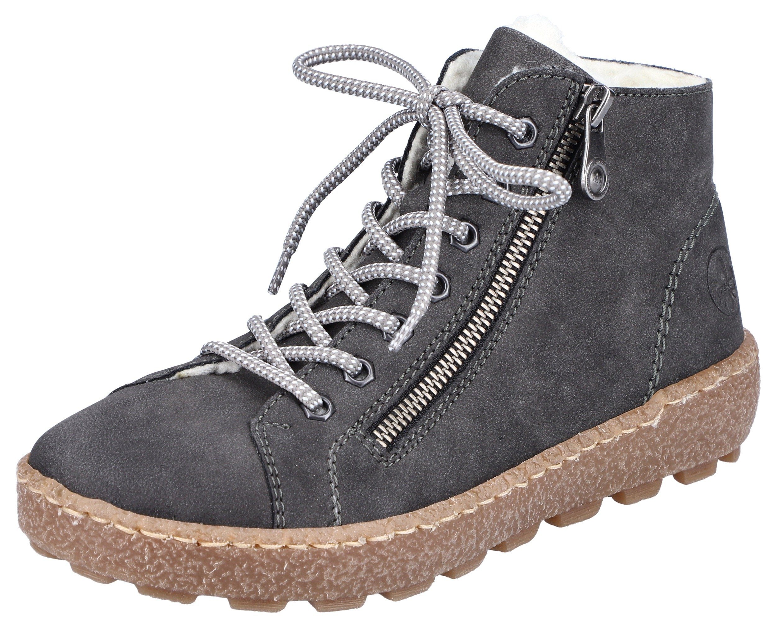 herausnehmbarem SoftFoam-Fußbett mit (45) Winterboots grau Rieker