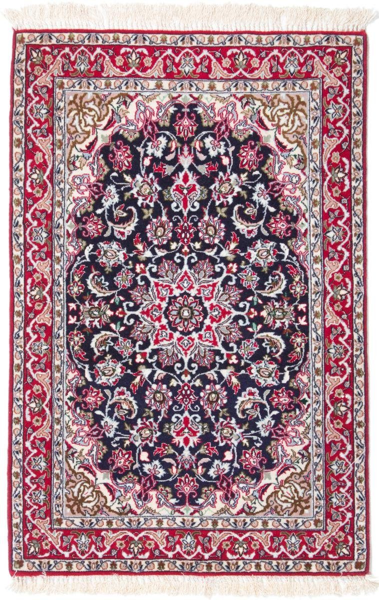 Orientteppich Isfahan Seidenkette 70x106 Handgeknüpfter Orientteppich, Nain Trading, rechteckig, Höhe: 6 mm