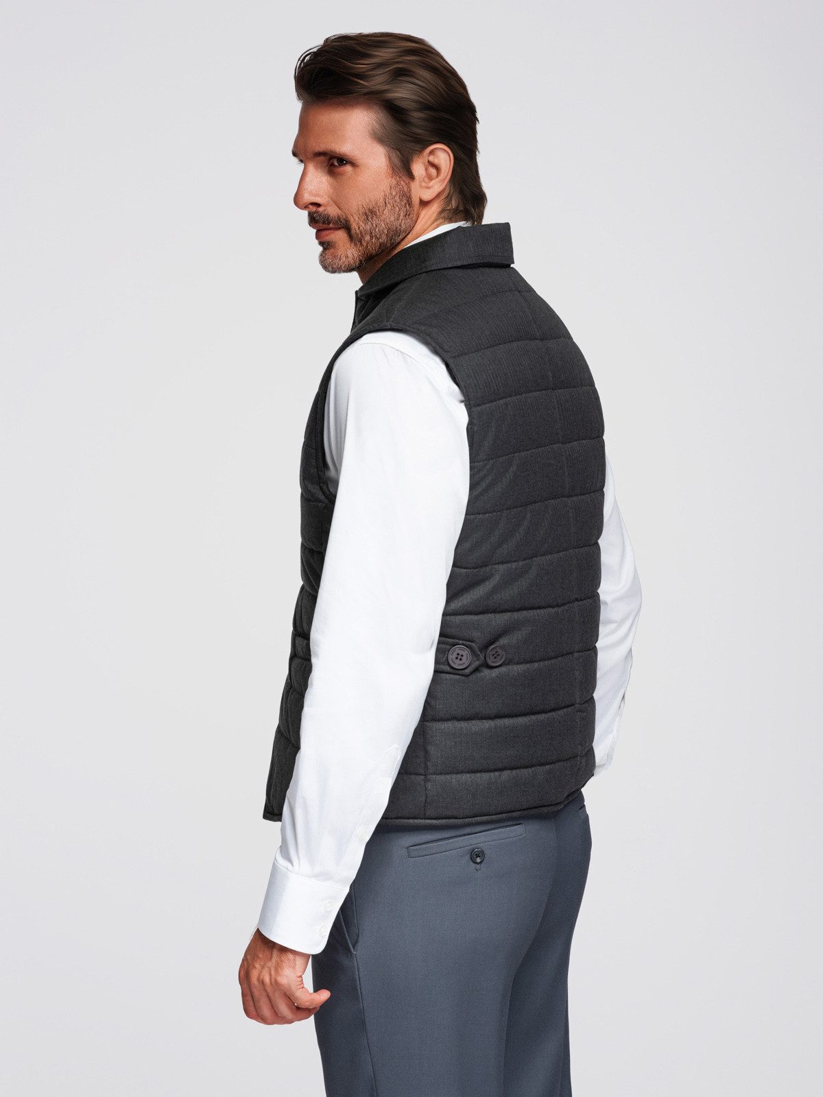OMBRE Steppweste Quintessence Damen-Steppweste mit Slim Fit Taillenregulierung hinten mittels Gürtel und Knöpfen – Bild 5 von 5
