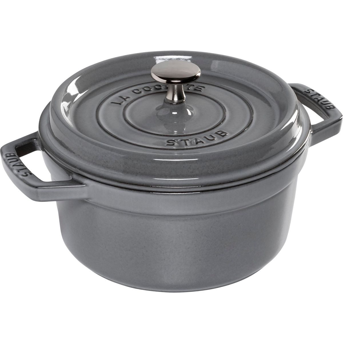 Staub Auflaufform La Cocotte 20cm rund, Graphit-grau, Gusseisen, Gusseisen