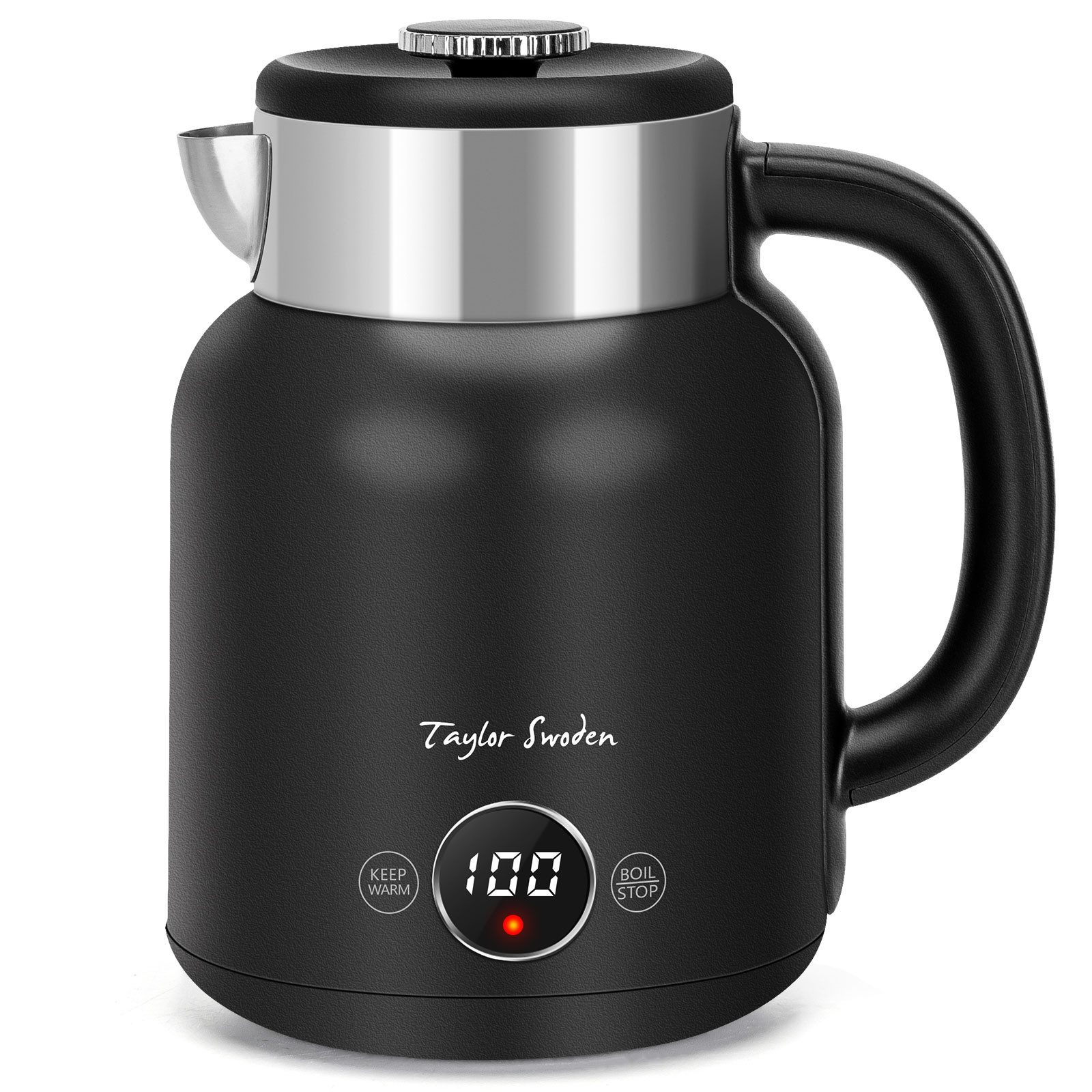 Taylor Swoden Wasserkocher Temperatureinstellung, 2200 W, 1,7 L/2L, Warmhaltefunktion, Edelstahl, 1.7 l, 2200,00 W, 5 Temperaturstufen, Digitale LED-Anzeige, Automatische Abschaltung