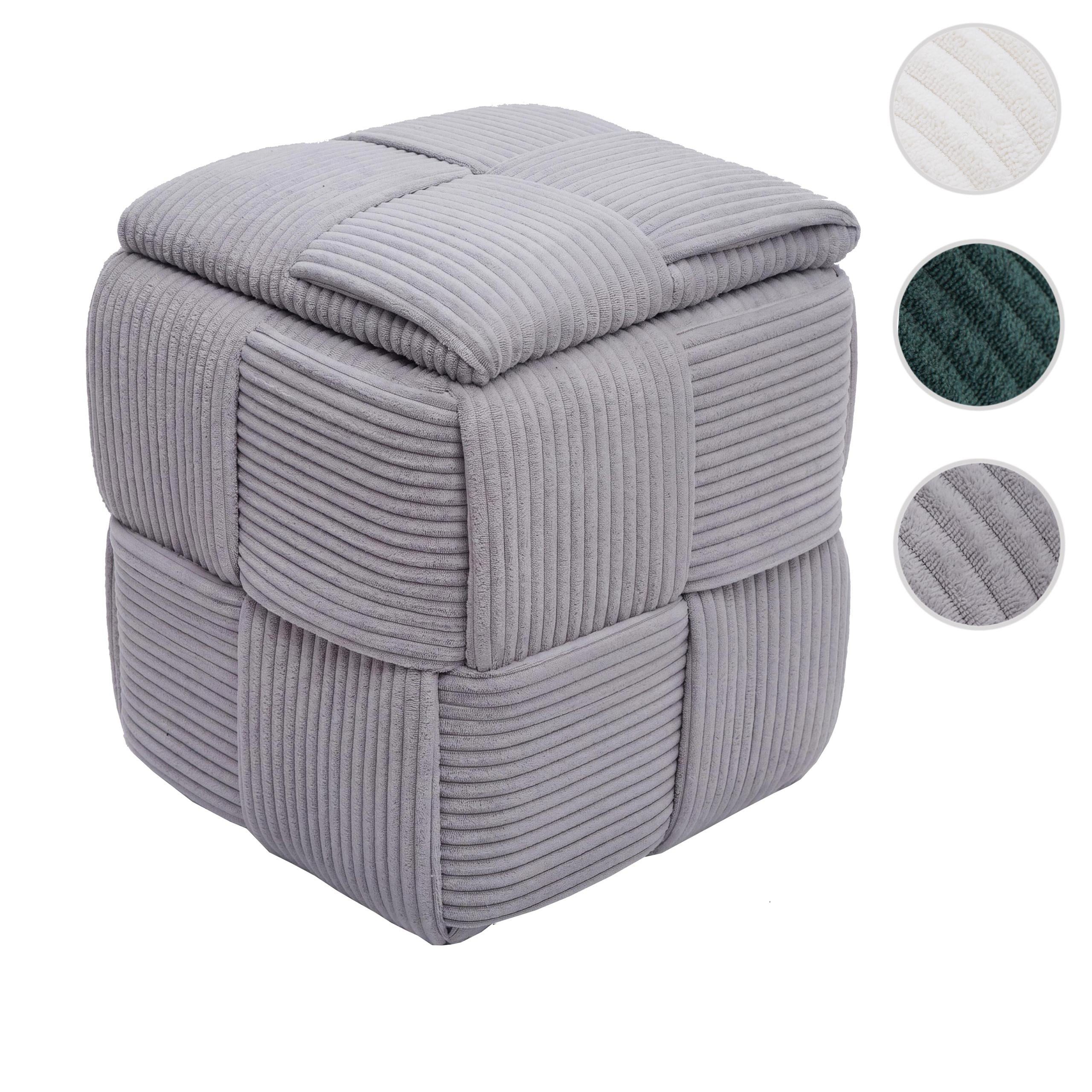 MCW Sitzhocker MCW-Q47, Inklusive Staufach unter dem Deckel, Hohe Stoffqualität (260g/m)