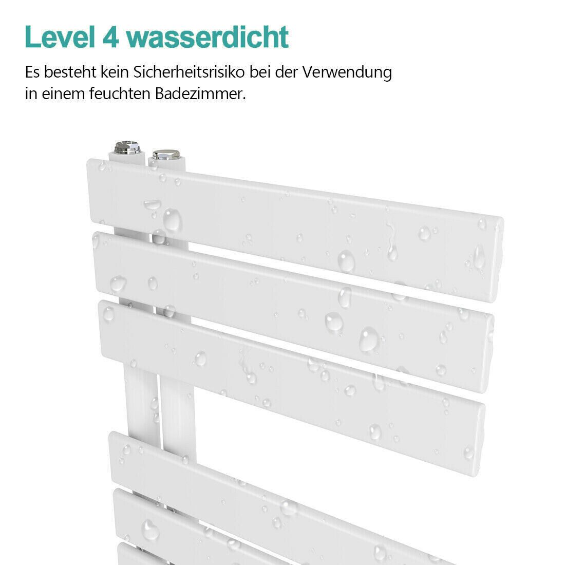 AICA Badheizkörper Handtuchtrockner Handtuchwärmer, Seitenanschluss, Weiß/Anthrazit – Bild 5 von 5