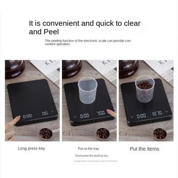 DESUO Küchenwaage Kaffeewaage mit Timer USB Wiederaufladbare Hohe Präzision 0.1g/3 kg