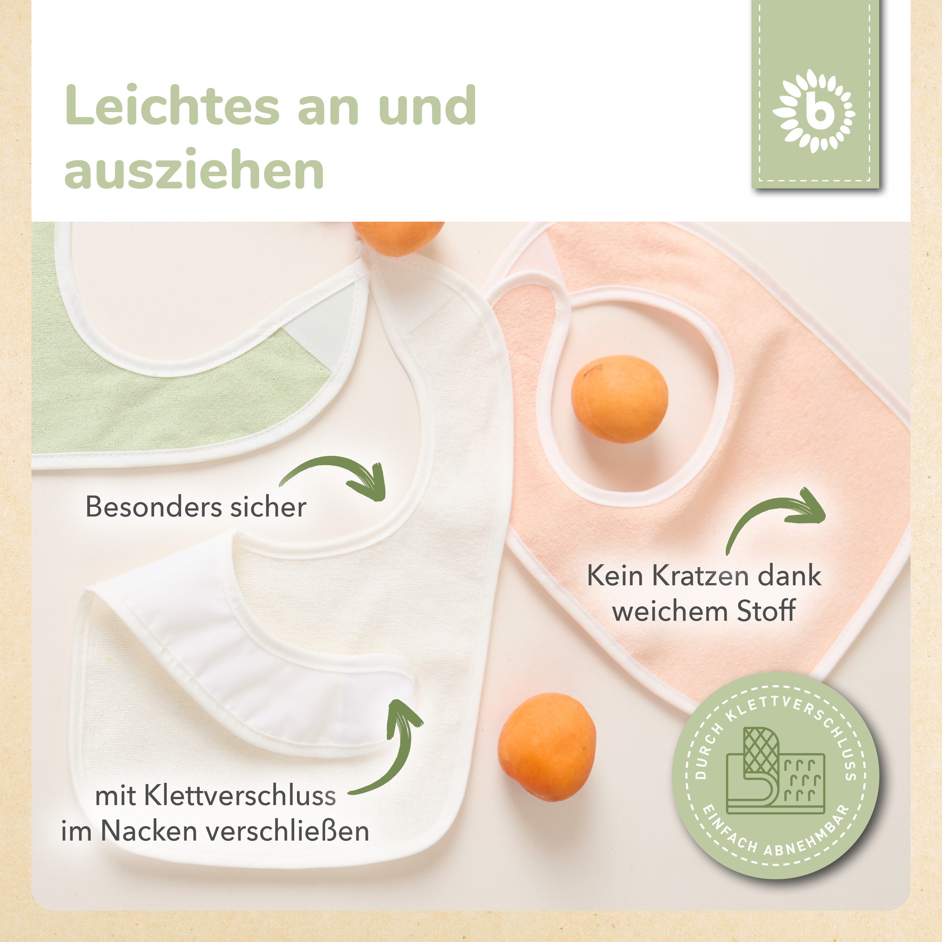 BIECO Lätzchen 5er Pack Baby Lätzchen mit Klettverschluss