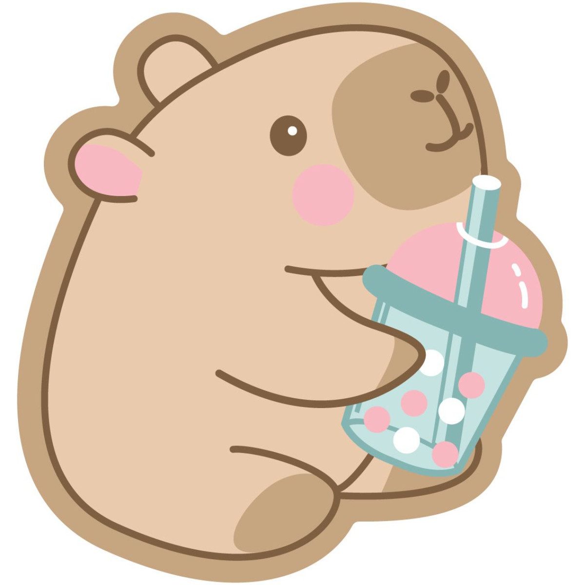 Jerry Fabrics Dekokissen Capybara Formkissen Kuschelkissen 35 cm für Kinderzimmer Bett