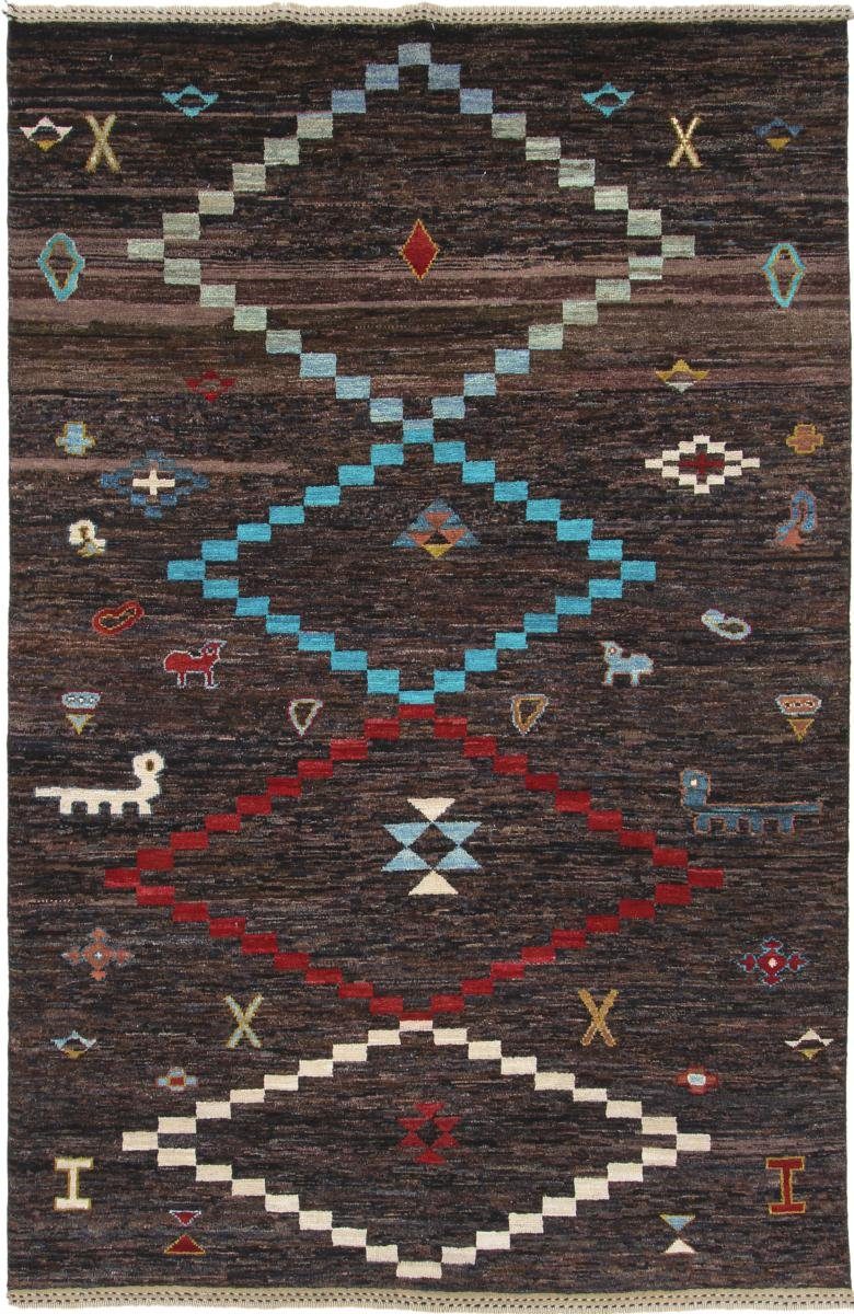 Orientteppich Berber Ghashghai 196x300 Handgeknüpfter Moderner Orientteppich, Nain Trading, rechteckig, Höhe: 10 mm