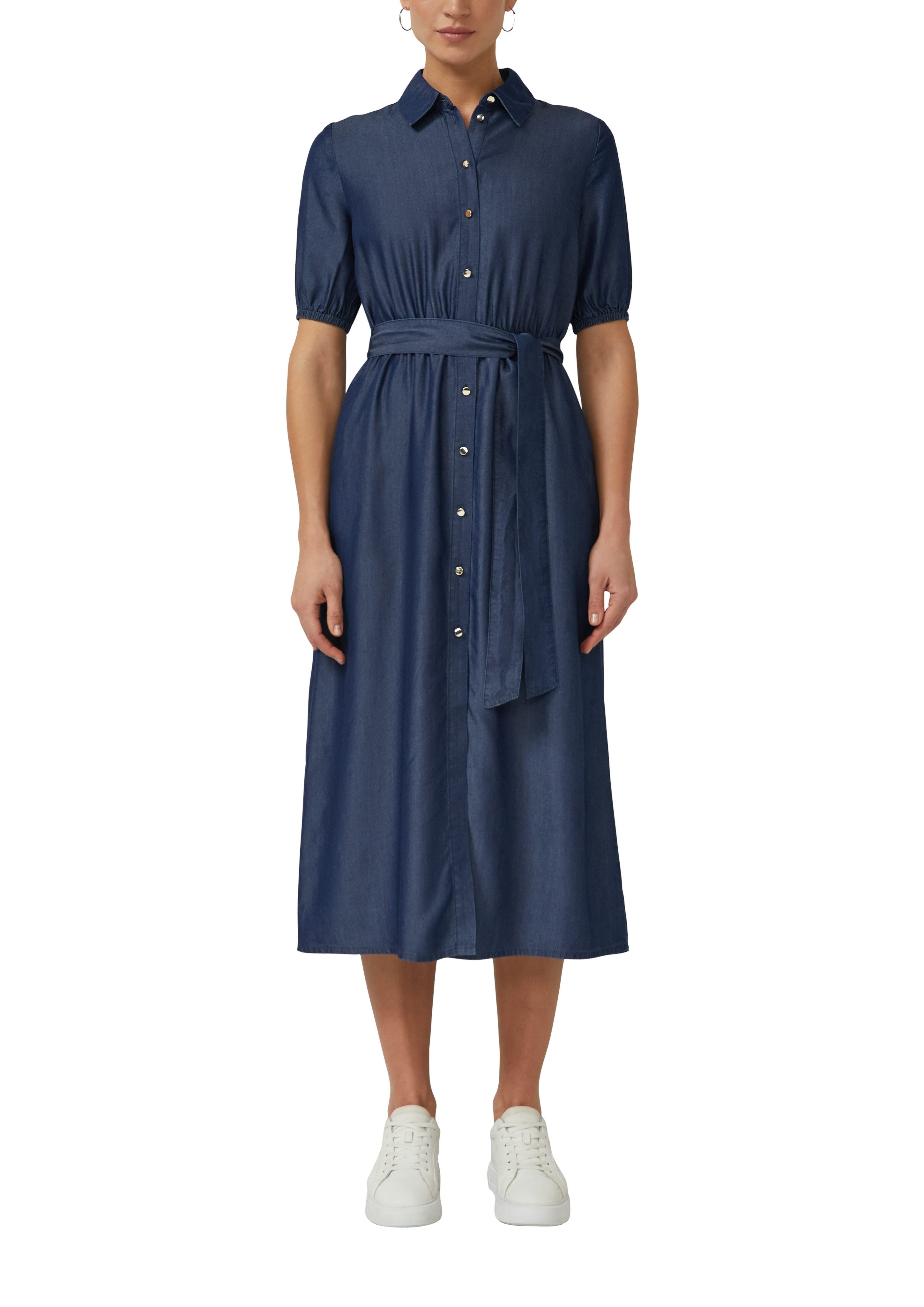 s.Oliver BLACK LABEL Hemdblusenkleid mit Bindegürtel