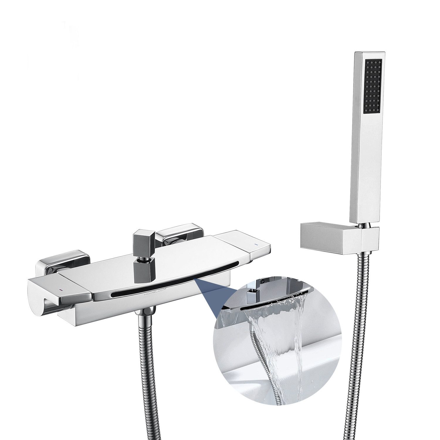 HOMELIVE Duscharmatur Wasserfall Wasserhahn Bad Duscharmatur mit Handbrause günstig online kaufen