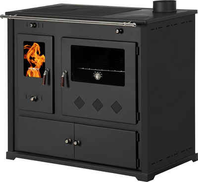 Prometey Festbrennstoffherd Küchenofen Practik LUX schwarz, rechte Version, 9,50 kW