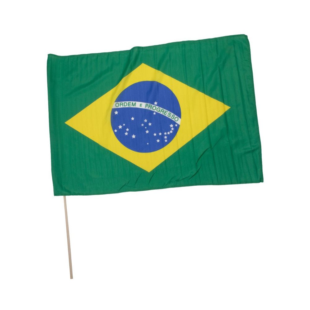 VertriebsArena GmbH Fahne Brasilien-Fahne 80x120cm mit Holzstock