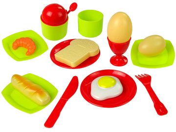 LEAN Toys Kinder-Küchenset Lebensmittel-Set Krug Becher Teller 42-teilig Zubehör Besteck Tassen