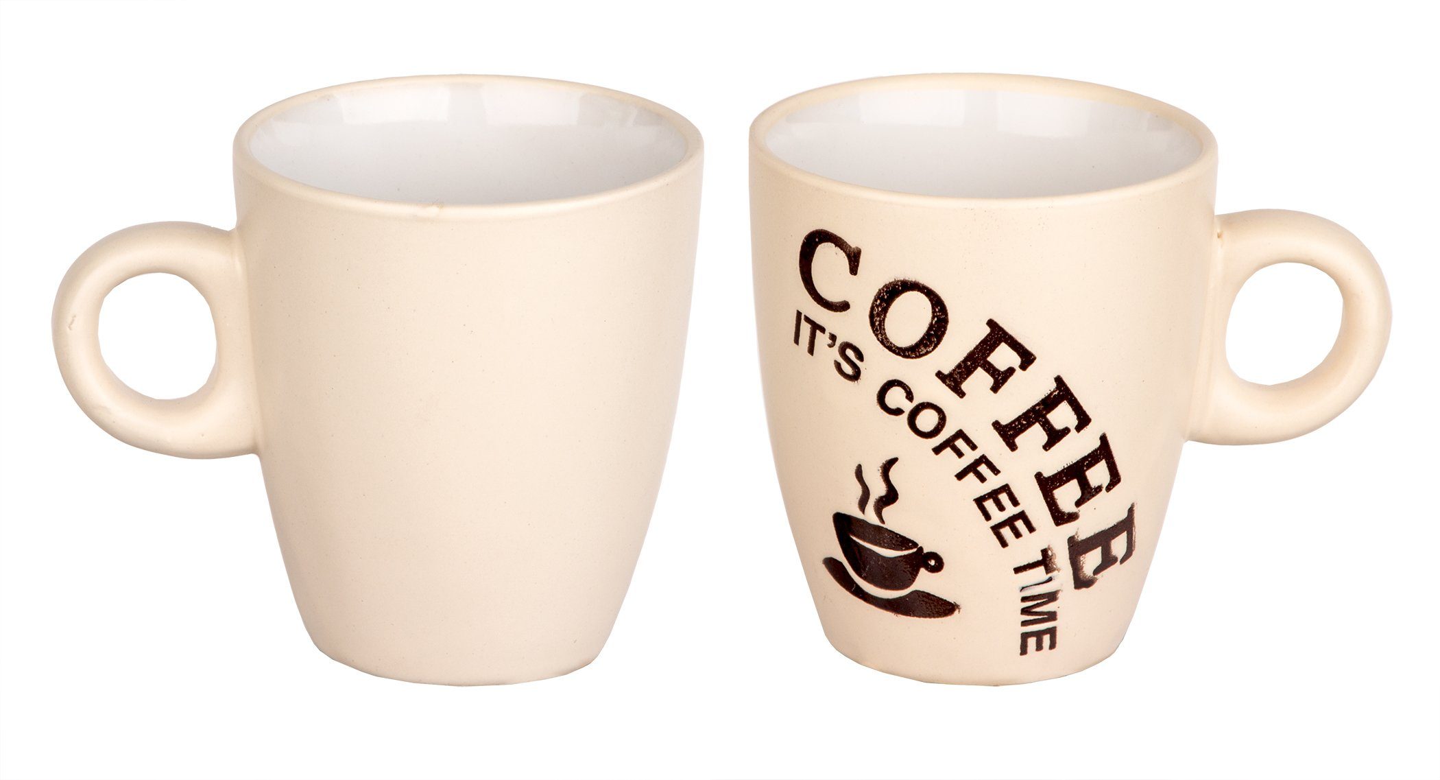 BigDean Tasse 6er Set Farben, 180ml Kaffeetassen Henkel Keramik mit 3 Kaffeebecher