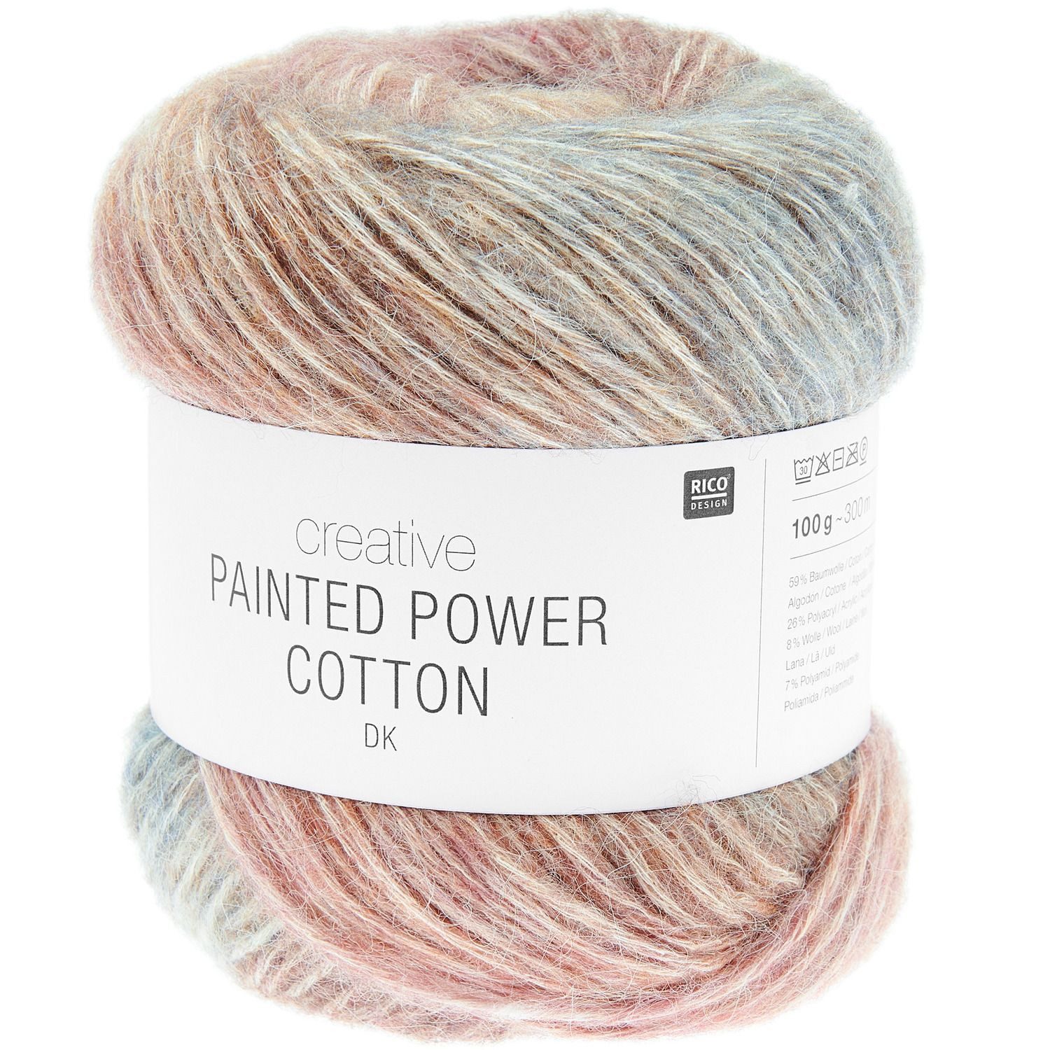 rico Rico - Creative Painted Power Cotton dk Häkelwolle, 300 m