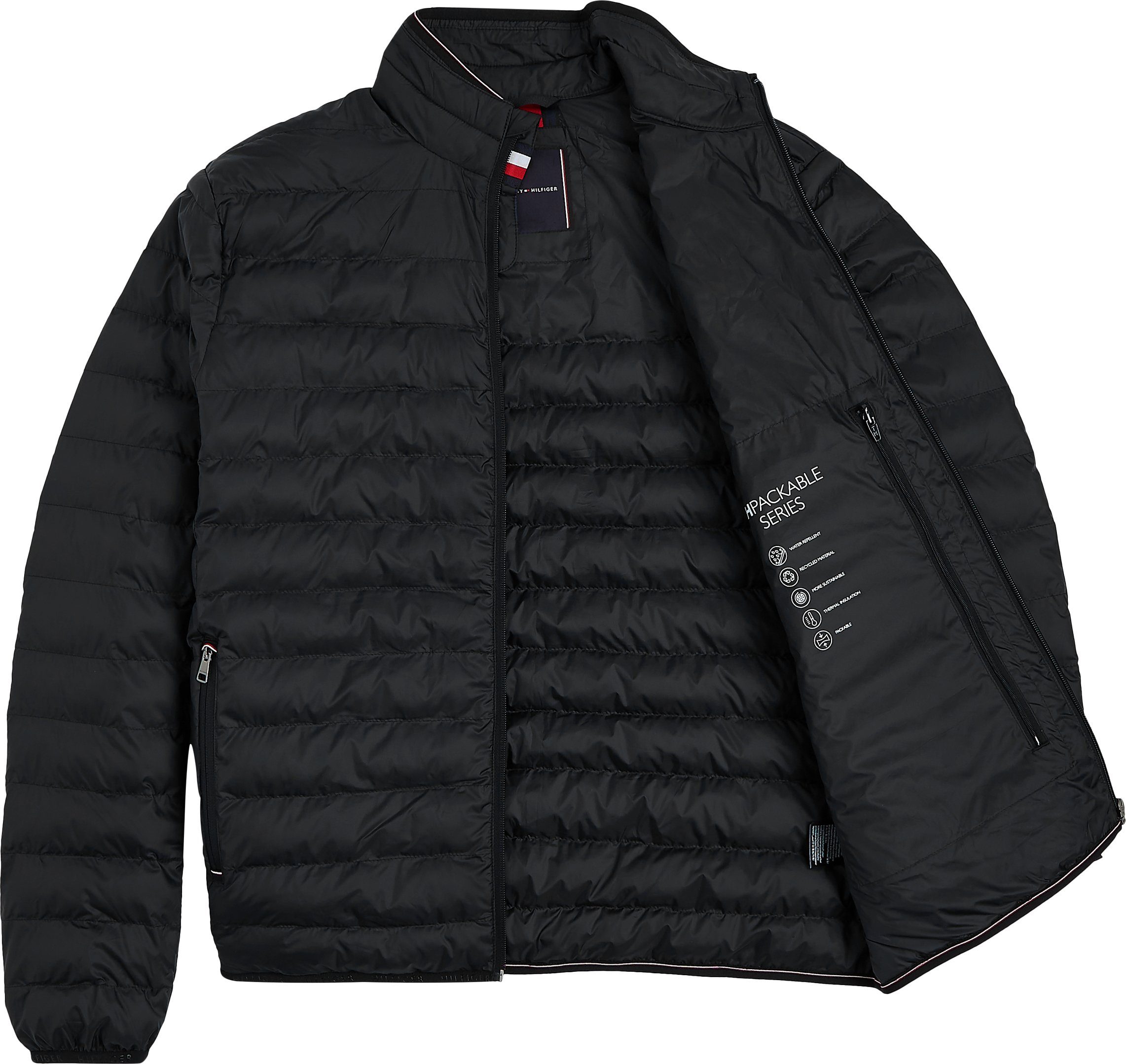 RECYCLED Hilfiger Tommy PACKABLE black JACKET CORE Steppjacke