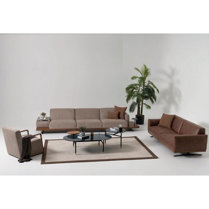 JVmoebel Wohnzimmer-Set Sofagarnitur Sofa Garnitur Luxus Sofas 4+3+1 Sitz 2х Couchtisch (5-St)