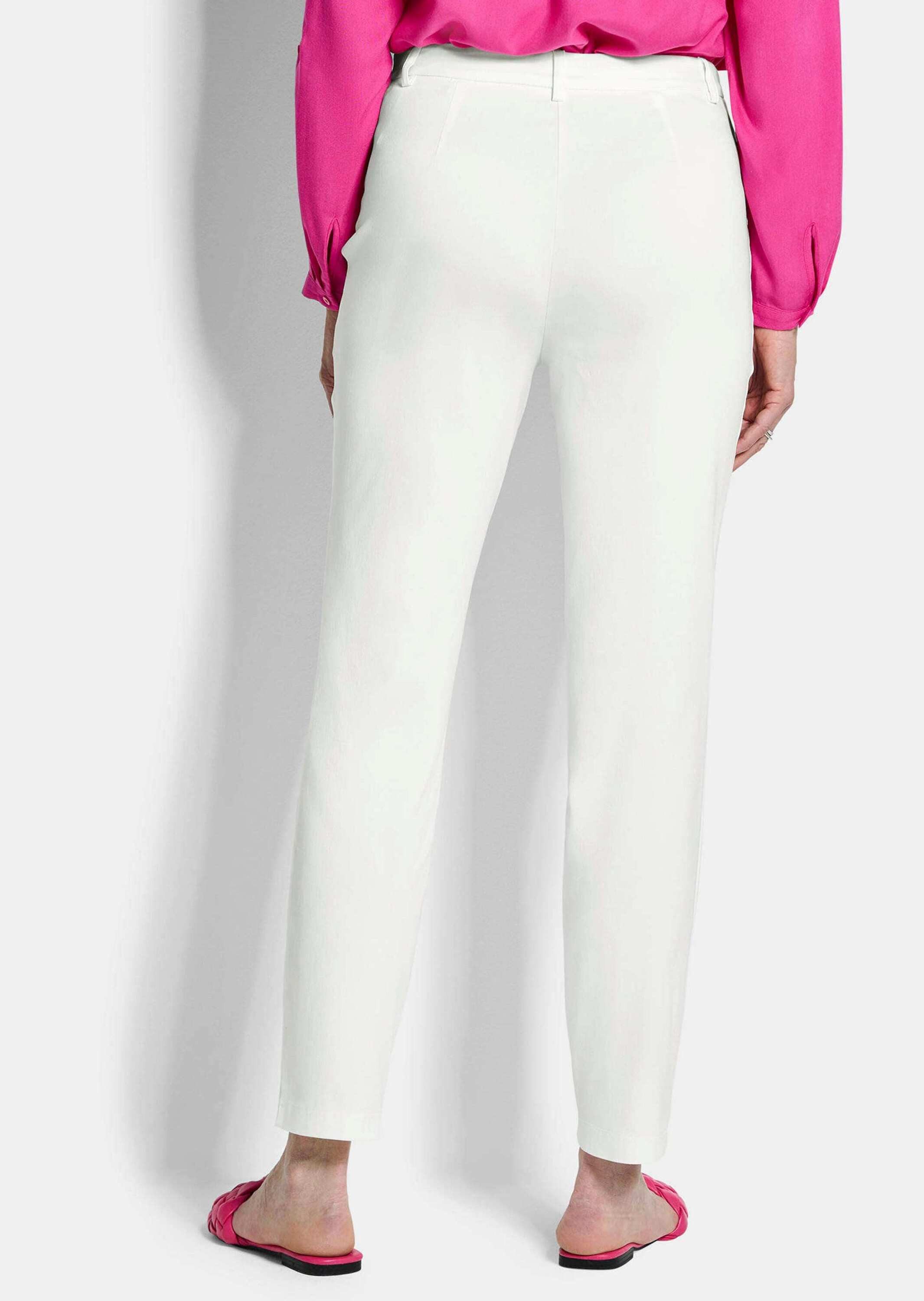 GOLDNER Stoffhose Bengalinhose mit Längsnähten Jerseyhose mit Formbund, Reißverschluss, Sattelpasse und Knöchellänge