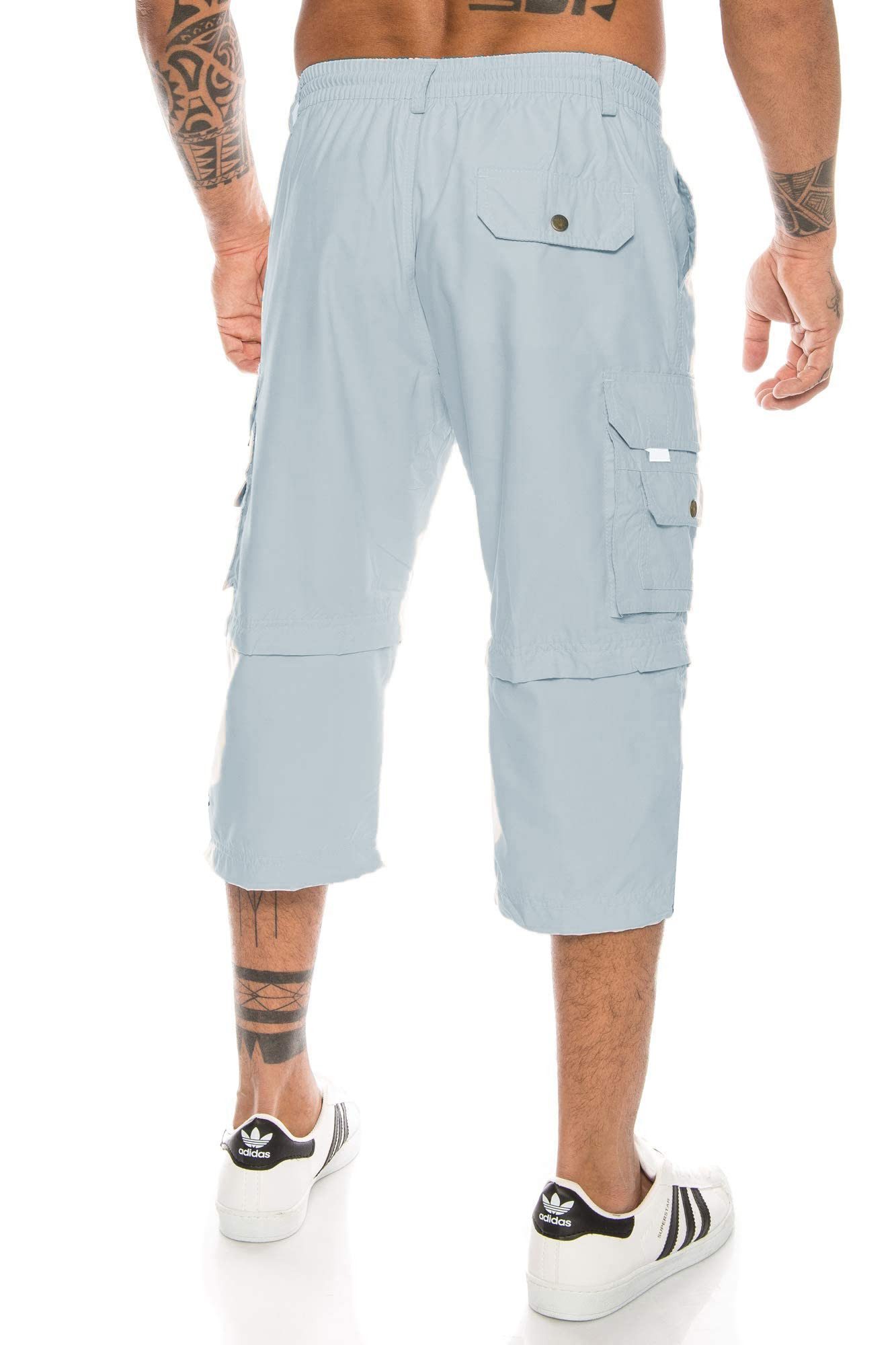 Kendindza Collection Cargobermudas Bermuda Shorts Herren Kurze Hose 3/4 Hose Cargo Taschen abnembare Beine kurze Hose Herren Cargoshorts Sommer