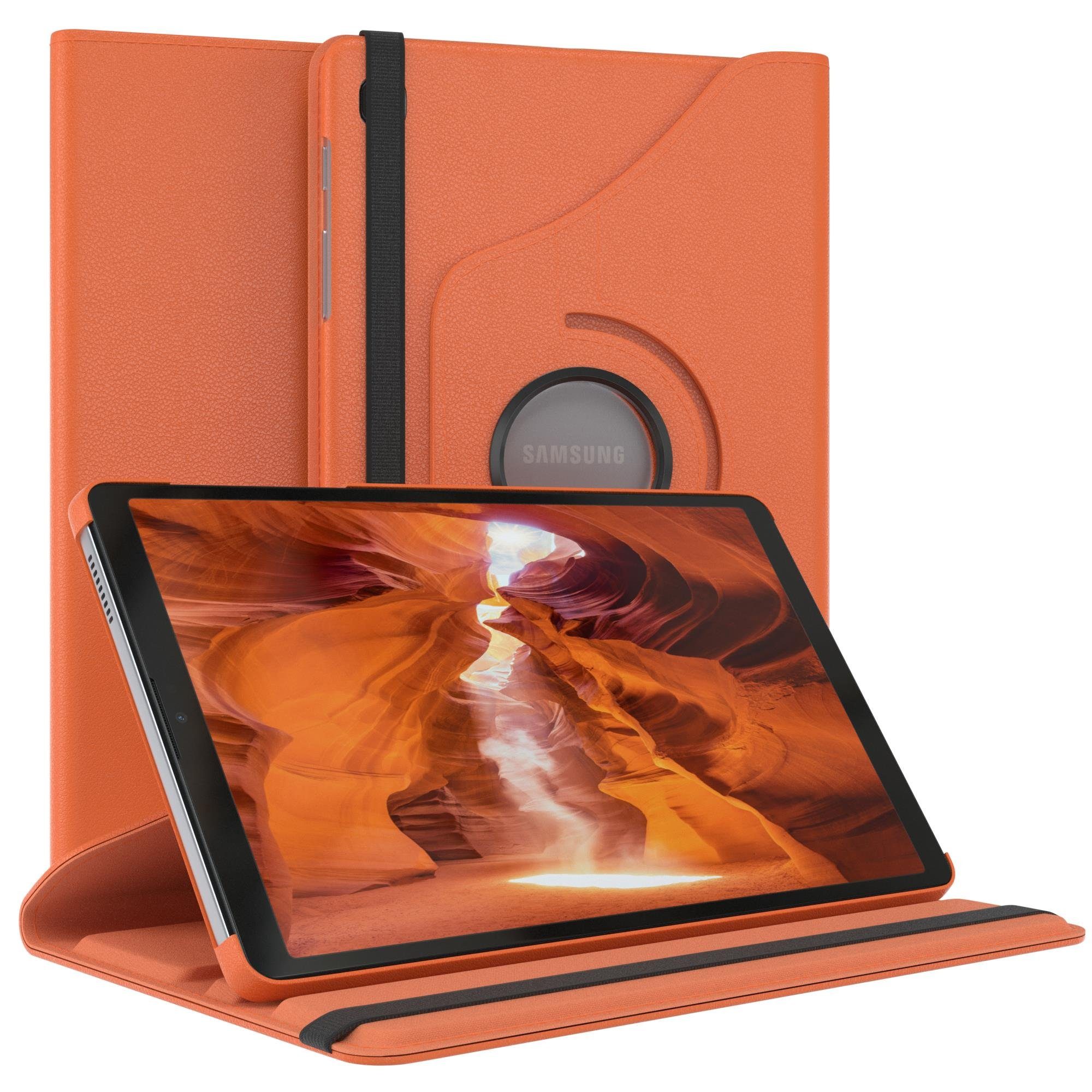 EAZY CASE Tablet-Hülle Rotation Case für Samsung Galaxy Tab A7 Lite 8,7 Zoll, Tabletschutz robust magnetisch verstellbar Klappetui mit Deckel Orange
