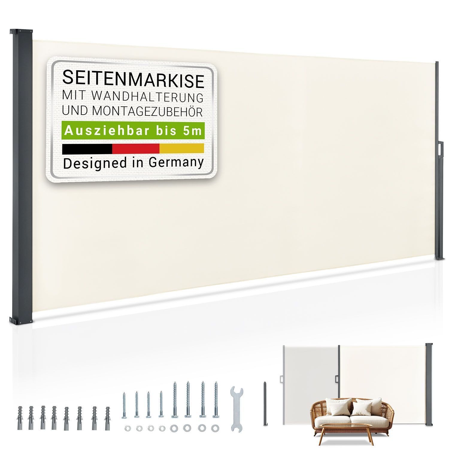 Juskys Seitenmarkise Dubai Sonnen- & Sichtschutz, günstig online kaufen