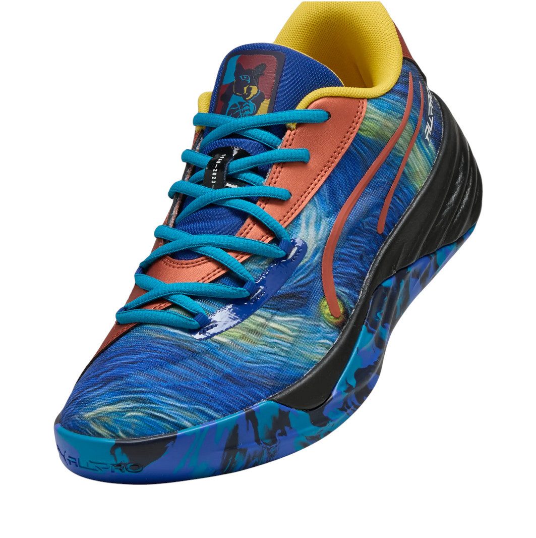 PUMA Hallen-Indoorschuhe All-Pro Nitro Dylan Exhibit (Basketball) blau/bunt Badmintonschuh