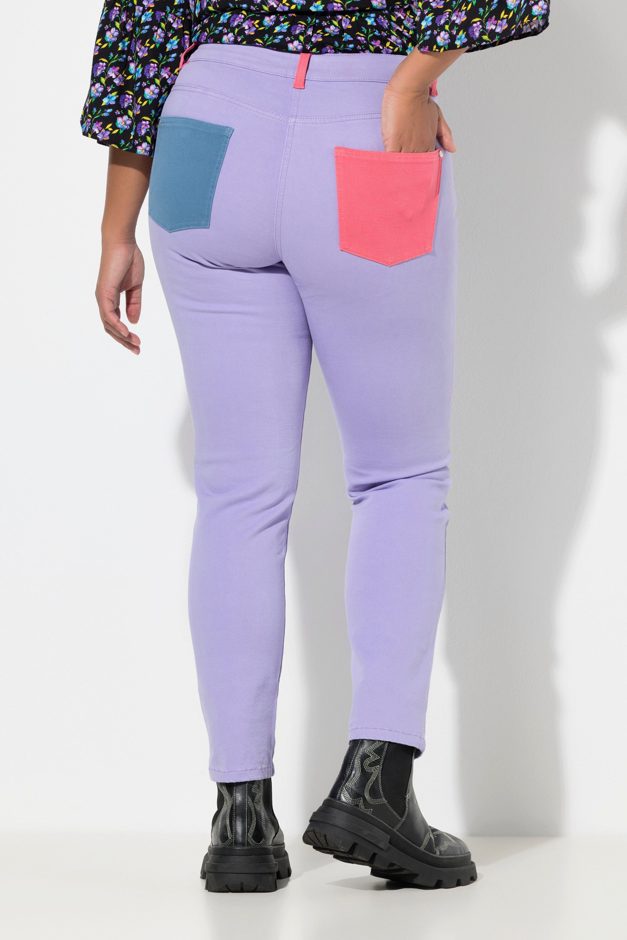 Angel of Style Röhrenjeans Jeans Emma Slim Fit farbige Gesäßtaschen 5-Pocket