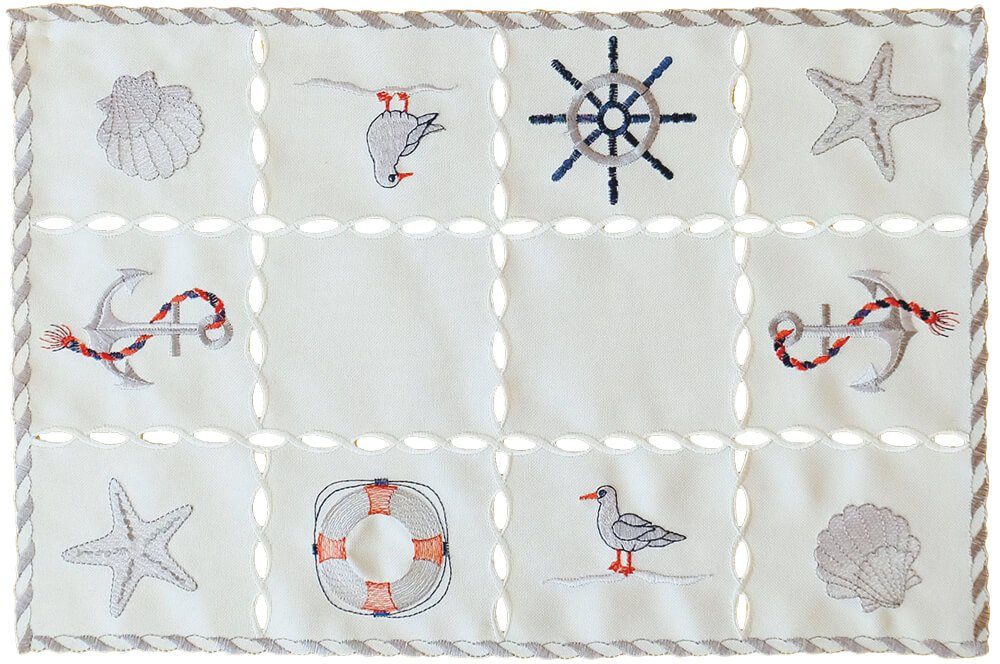 matches21 HOME & HOBBY Tischdecke Tischdeckchen NINA maritime Stickerei & C günstig online kaufen