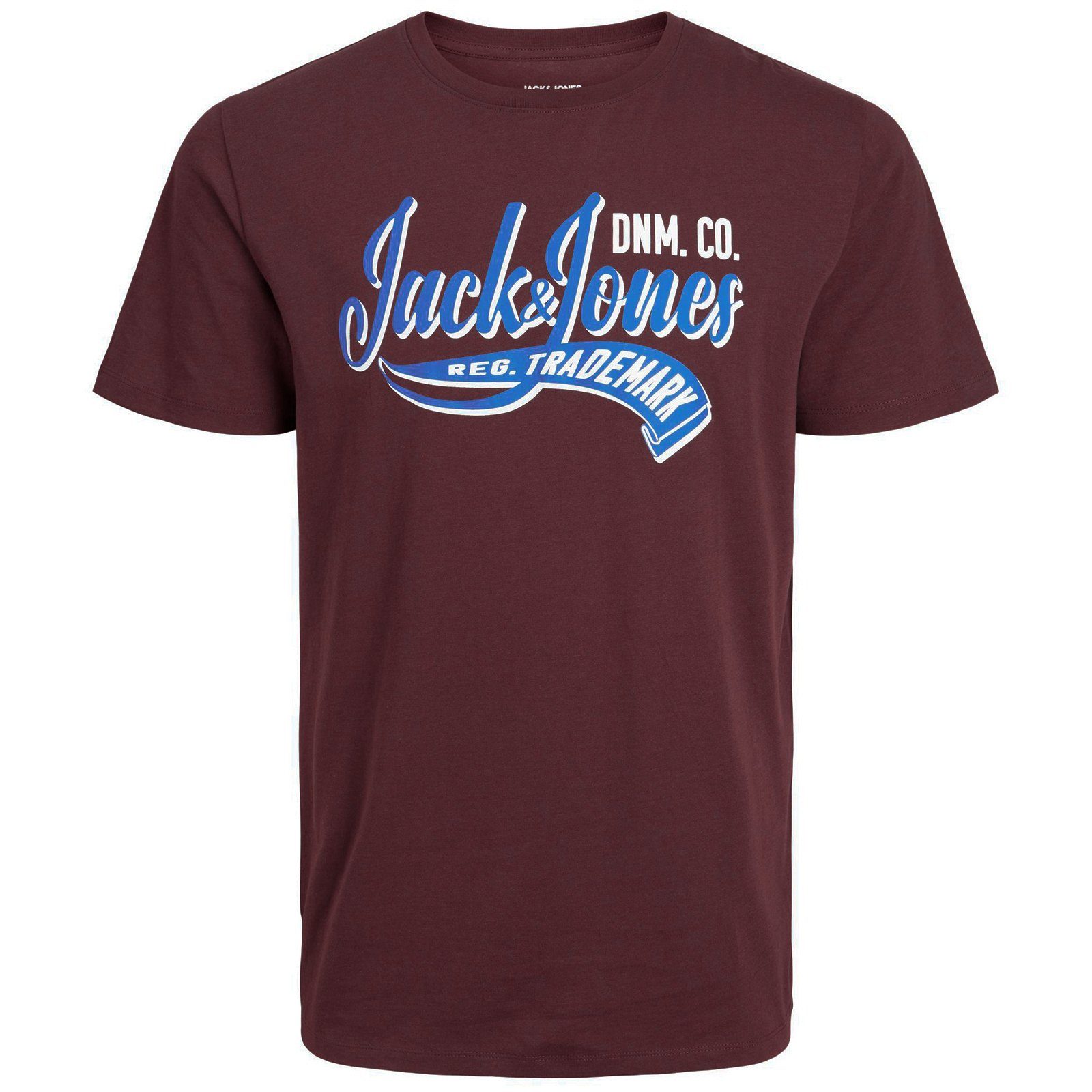 Jack & Jones Rundhalsshirt Große Größen Herren T-Shirt pflaume sportiver Print Jack&Jones