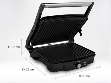 Tristar Kontaktgrill, 2000 W, Elektro Low fat Indoorgrill Panini Multigrill BBC Snackmaker 30x23cm