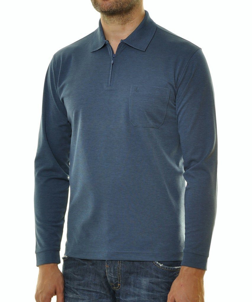 RAGMAN T-Shirt Ragman / He.Polo / Polo zip soft knit LS 778 JEANS