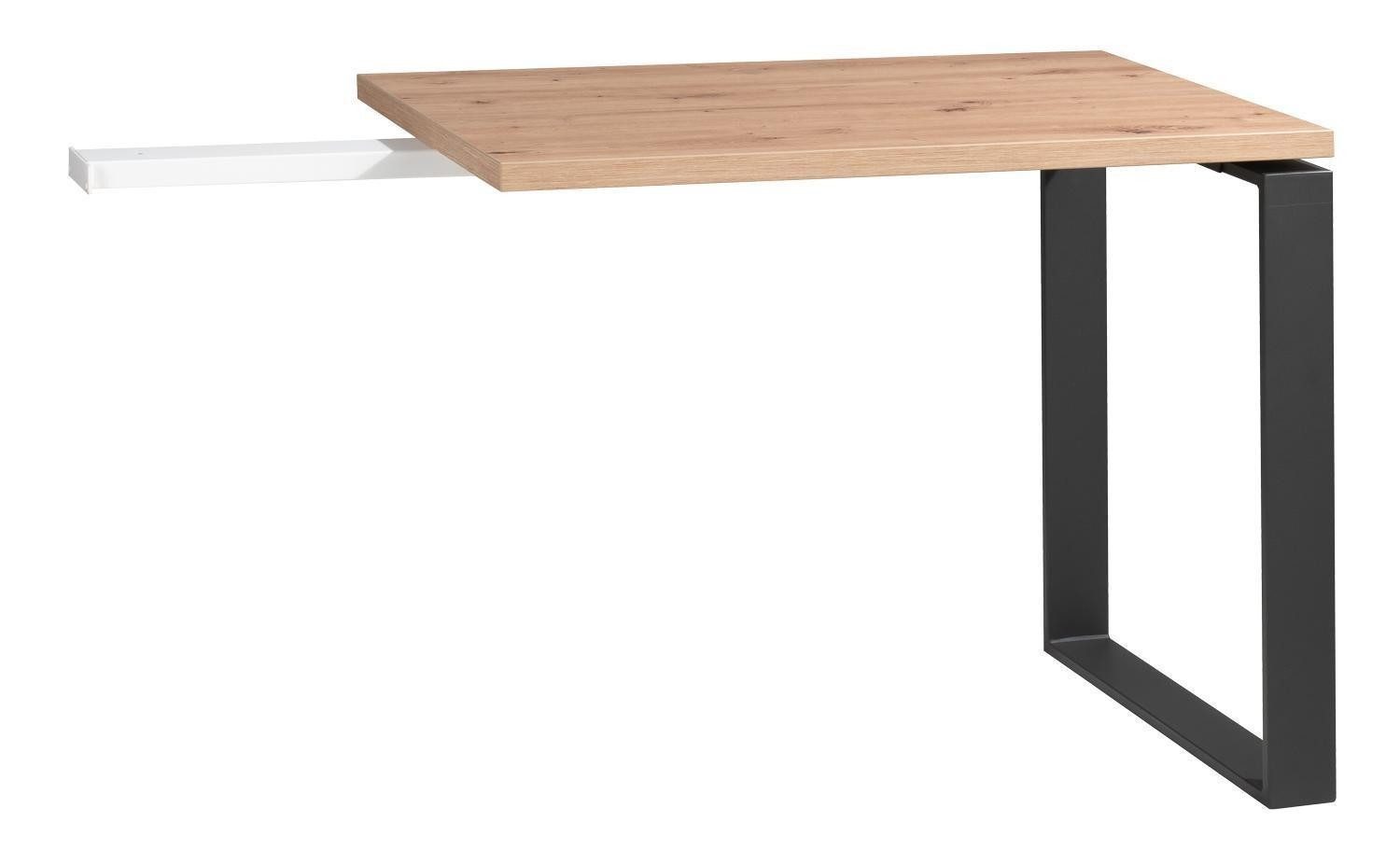 Composad Schreibtisch Anstelltisch DISEGNO, Artisan Eichedekor, Metall, B 90 x H 75 cm