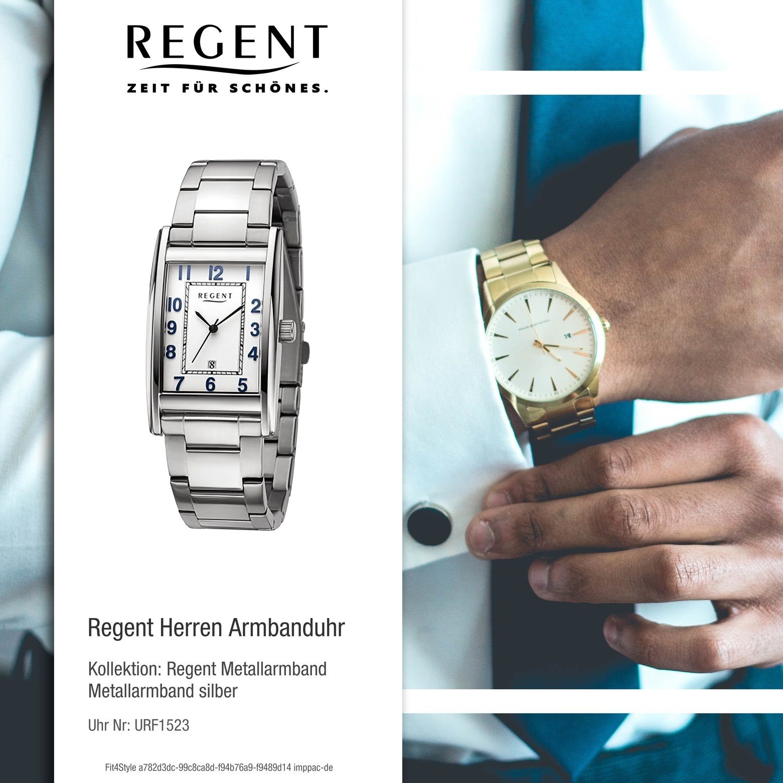 groß Regent Herren Armbanduhr 29mm), Quarzuhr Herren Metallarmband Analog, extra Armbanduhr (ca. Regent rund,