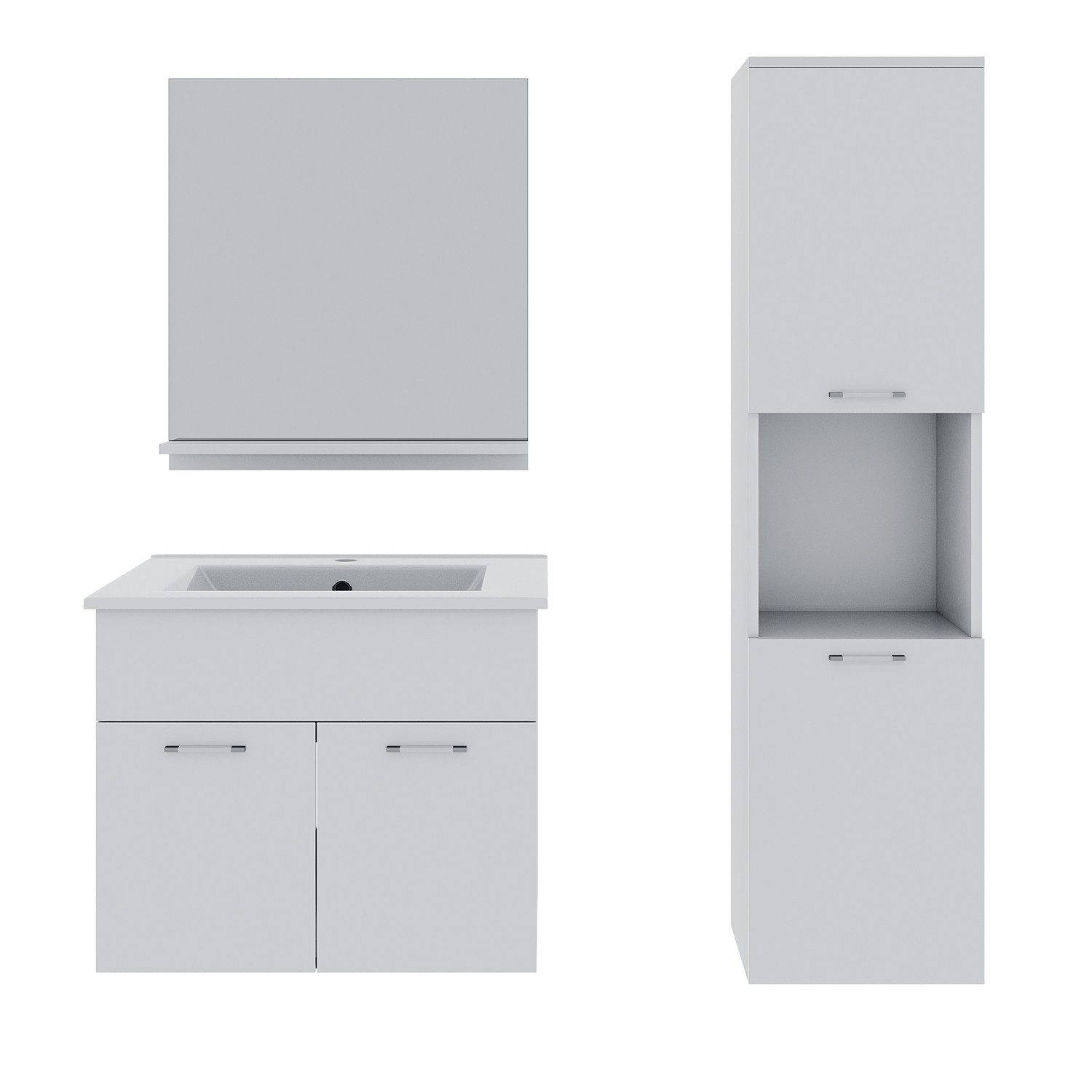 SONNI Badmöbel-Set mit Waschbecken mit Unterschrank und Spiegel Badezimmerm günstig online kaufen