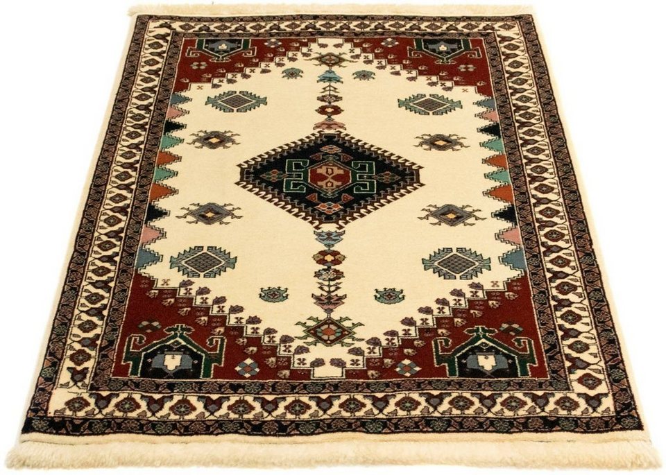 Wollteppich Ghashghai Teppich handgeknüpft beige, morgenland, rechteckig,  Höhe: 8 mm, handgeknüpft, Detailreich und stilvoll gemustert